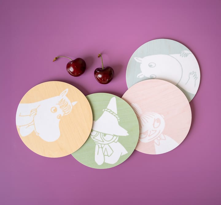 무민 글래스 코스터 Ø10 cm 4개 세트, Moomin characters Muurla | 뮬라