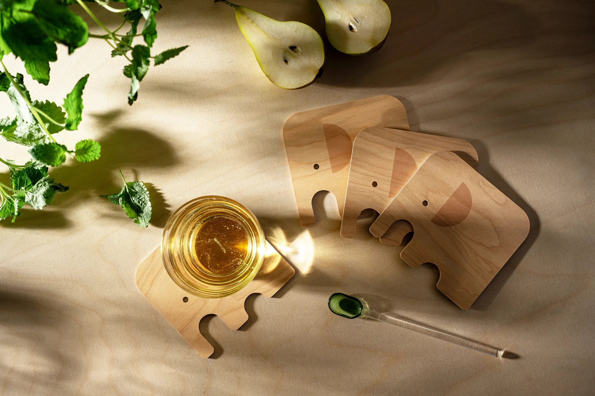 엘리펀트 글라스 코스터 11x10 cm, Green Muurla | 뮬라