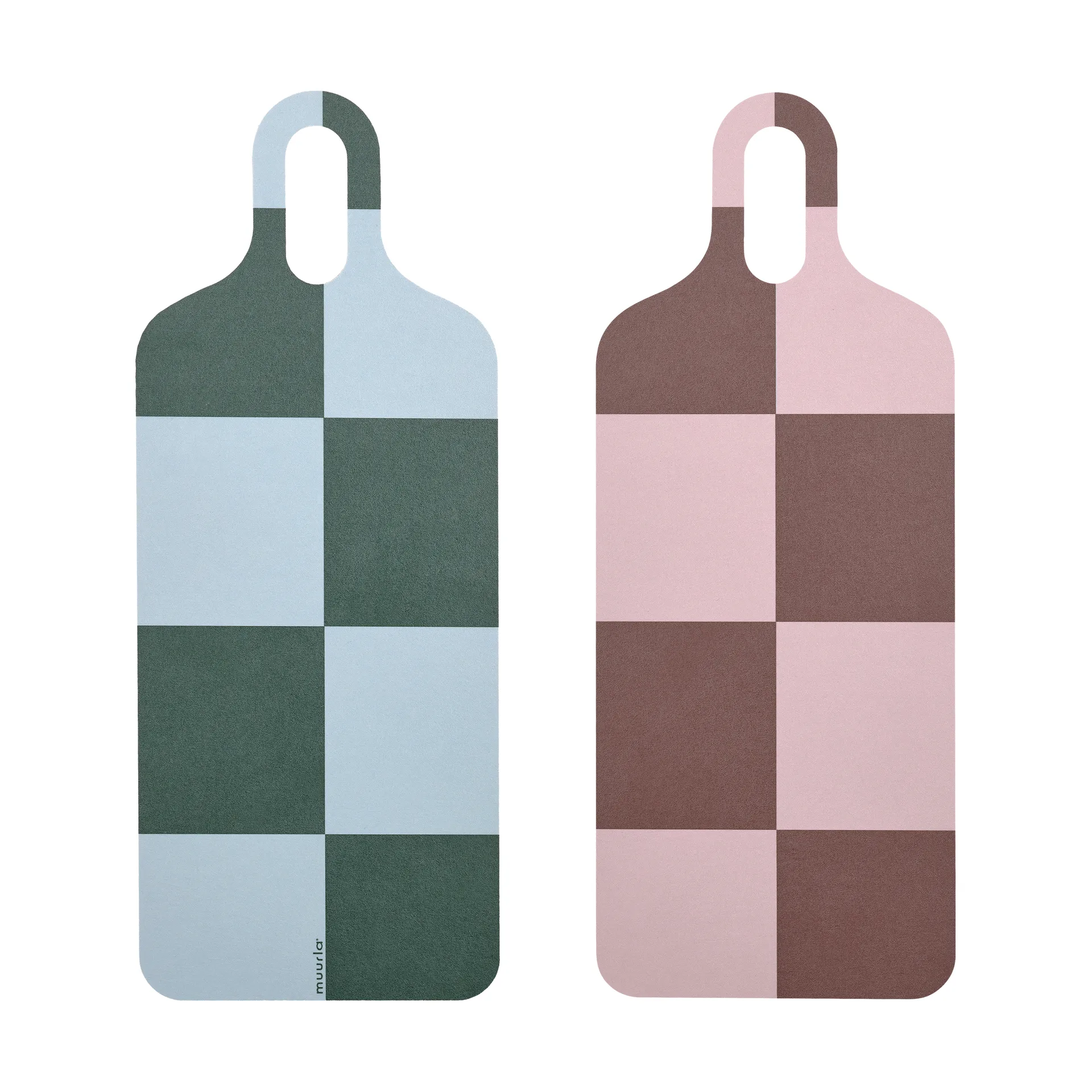 첵스 & 스트라이프 트레이 13x33 cm, Brown-pink-green Muurla | 뮬라
