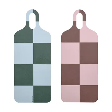 첵스 & 스트라이프 트레이 13x33 cm - Brown-pink-green - Muurla | 뮬라