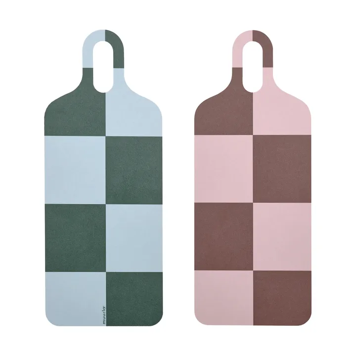 첵스 & 스트라이프 트레이 13x33 cm - Brown-pink-green - Muurla | 뮬라