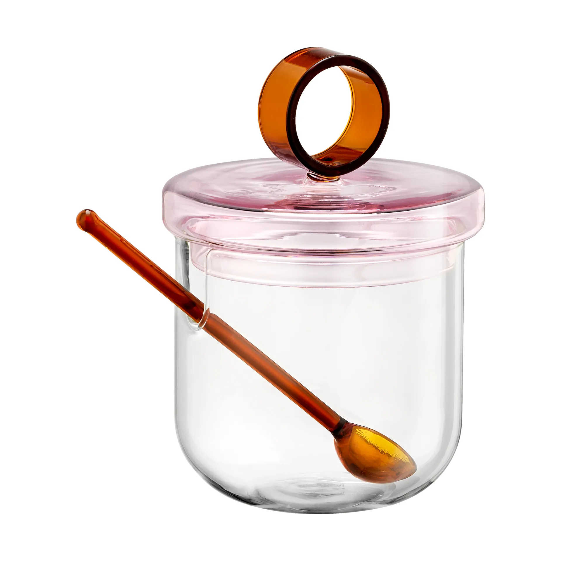 루프 슈거 보울 스푼 포함 Ø14 cm, Clear-pink-amber Muurla | 뮬라