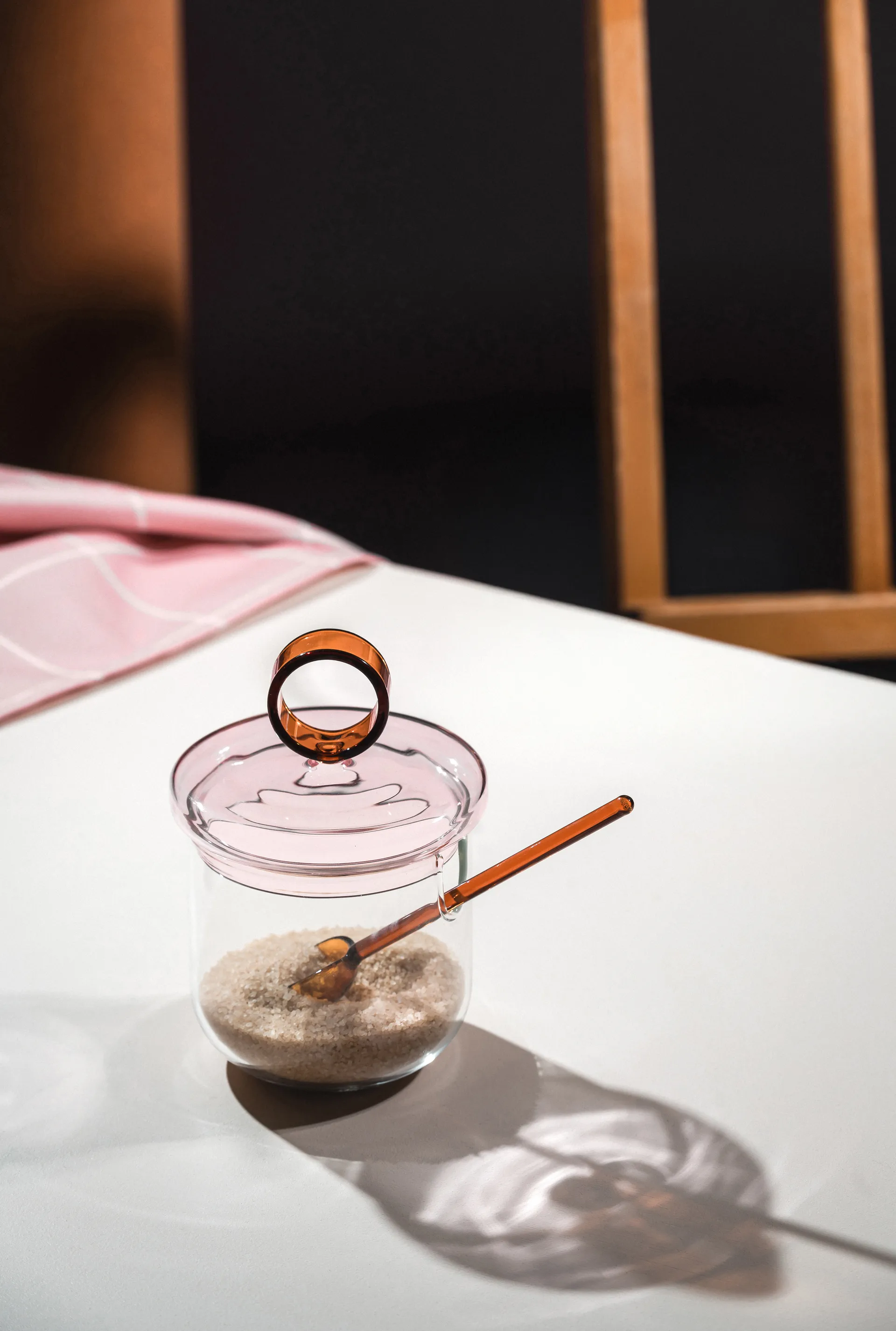 루프 슈거 보울 스푼 포함 Ø14 cm, Clear-pink-amber Muurla | 뮬라