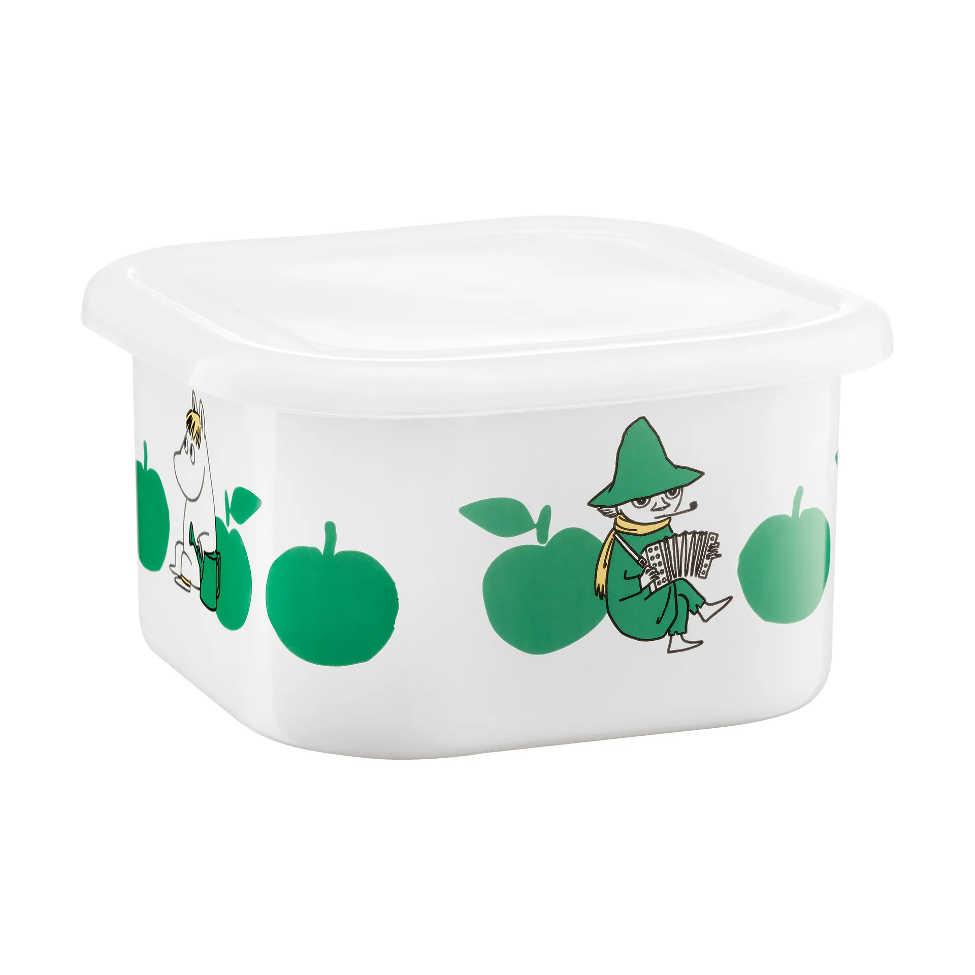 무민 에나멜 뚜껑 있는 자 1.5 L, Joyfull Apples-green Muurla | 뮬라