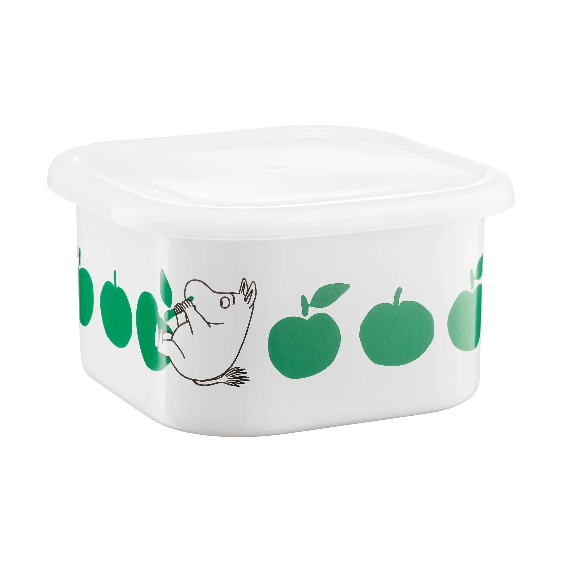 무민 에나멜 뚜껑 있는 자 1.5 L, Joyfull Apples-green Muurla | 뮬라