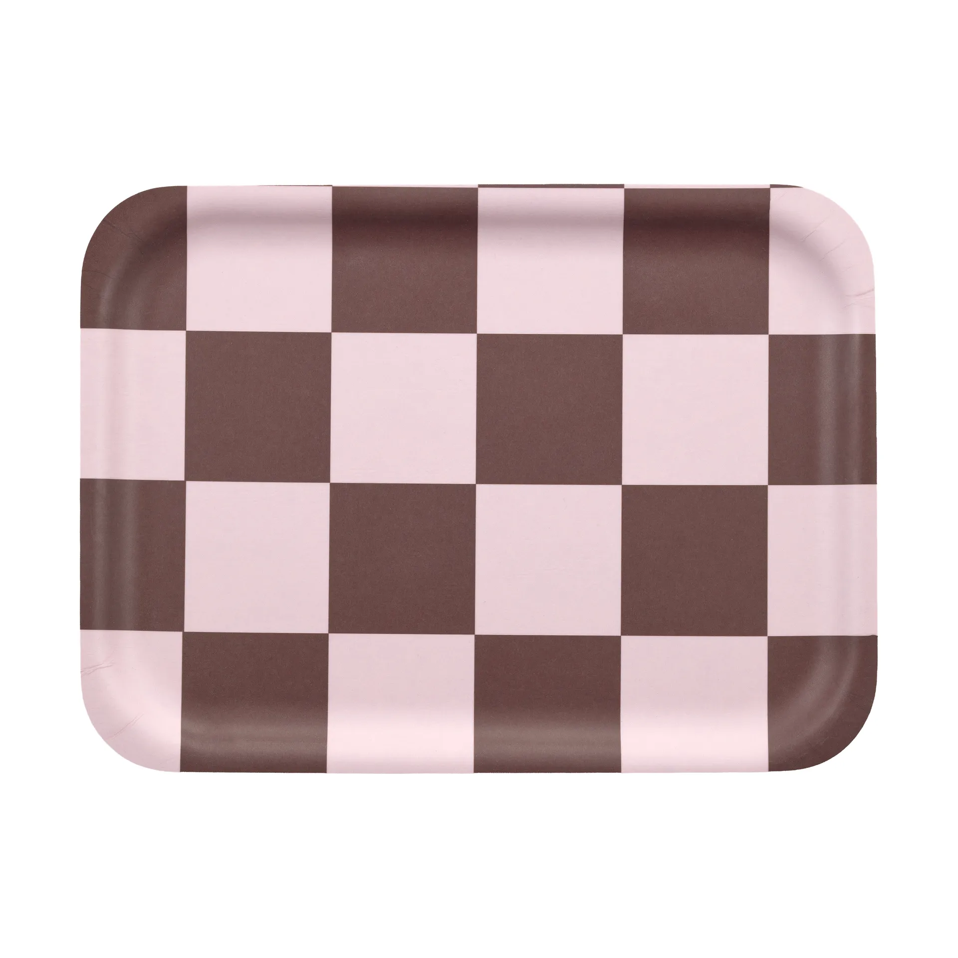 체크 & 스트라이프 트레이 20x27 cm, Brown-pink Muurla | 뮬라