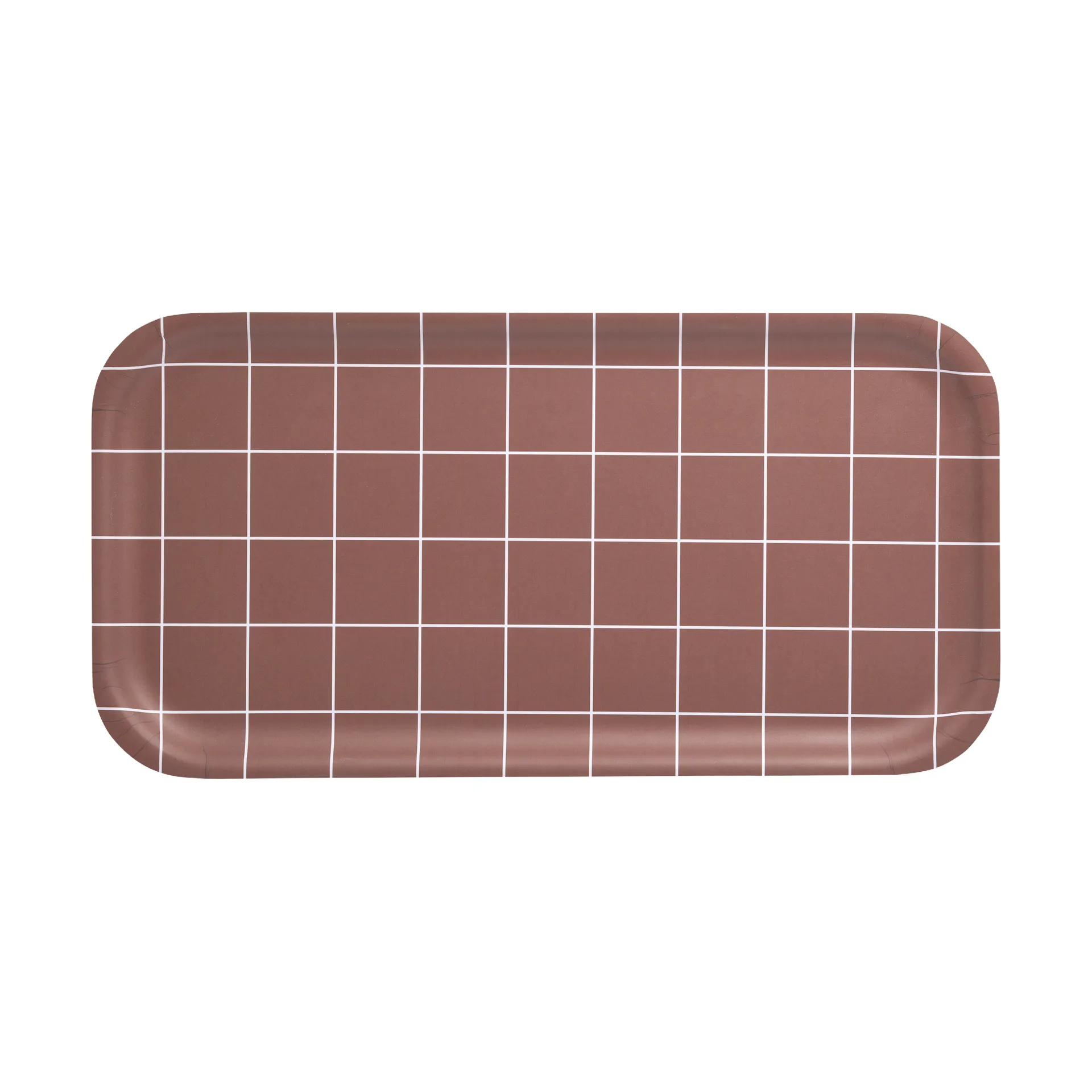 체크 & 스트라이프 트레이 22x43 cm, Brown Muurla | 뮬라
