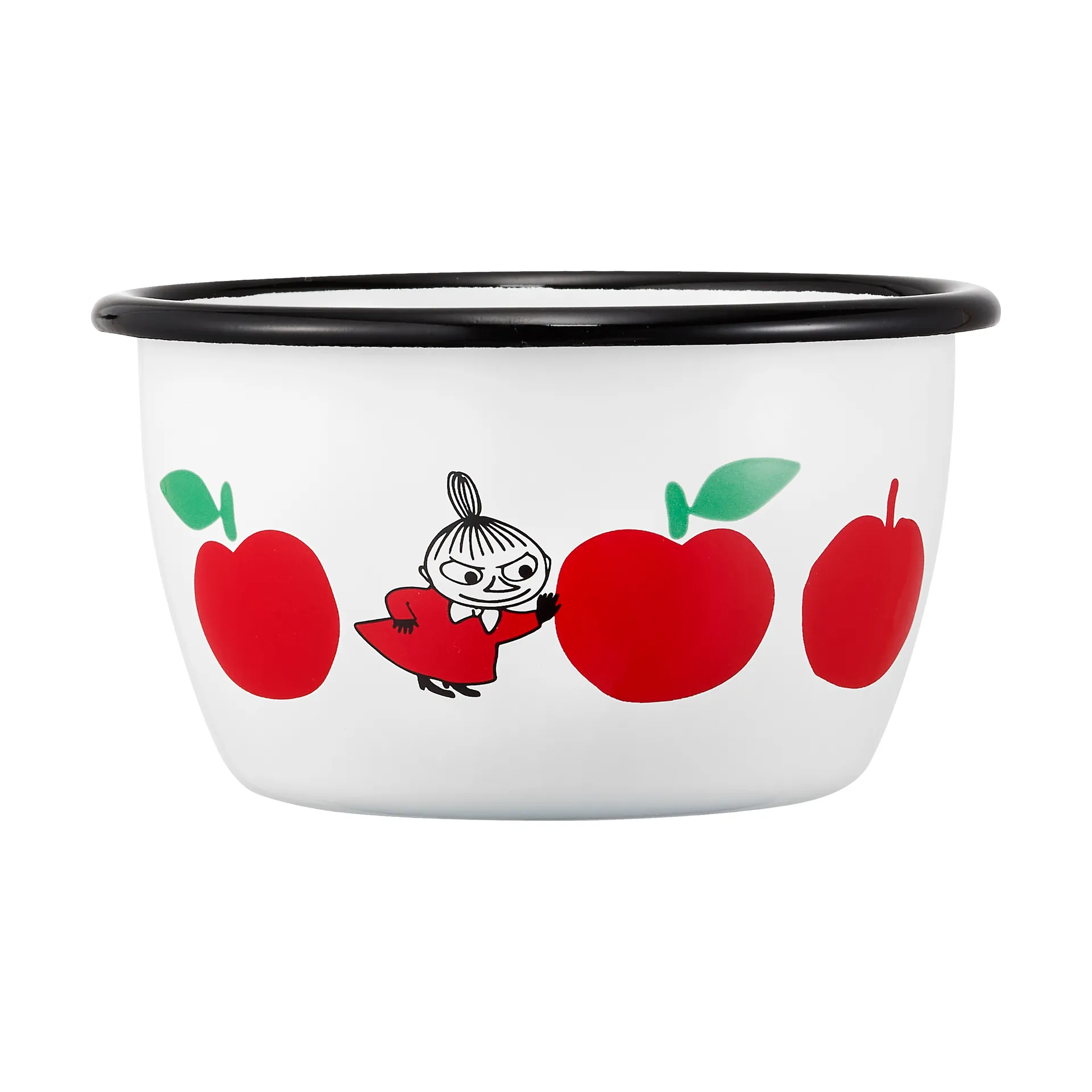 무민 에나멜 보울 30 cl, Joyfull Apples-red Muurla | 뮬라