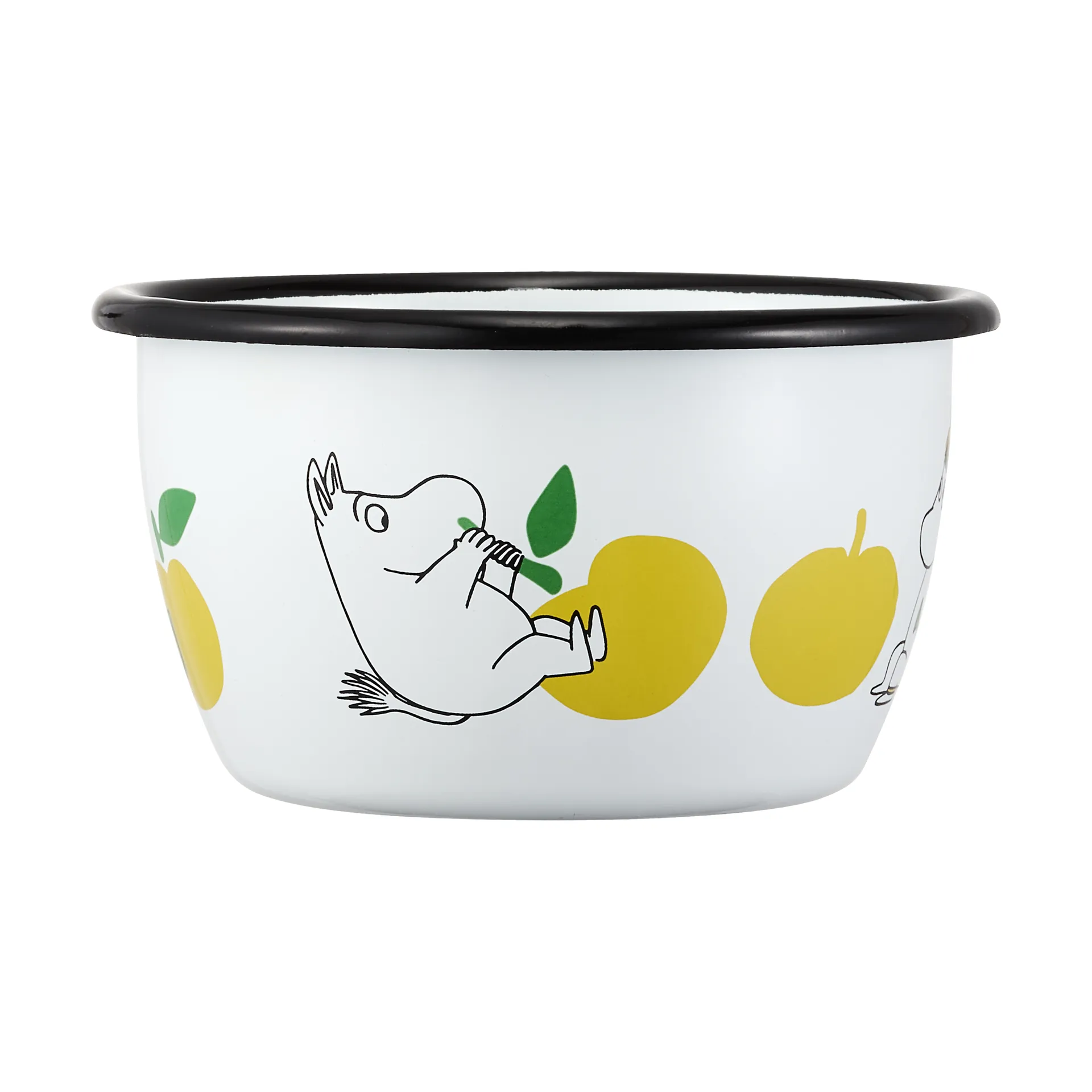 무민 에나멜 보울 30 cl, Joyfull Apples-yellow Muurla | 뮬라