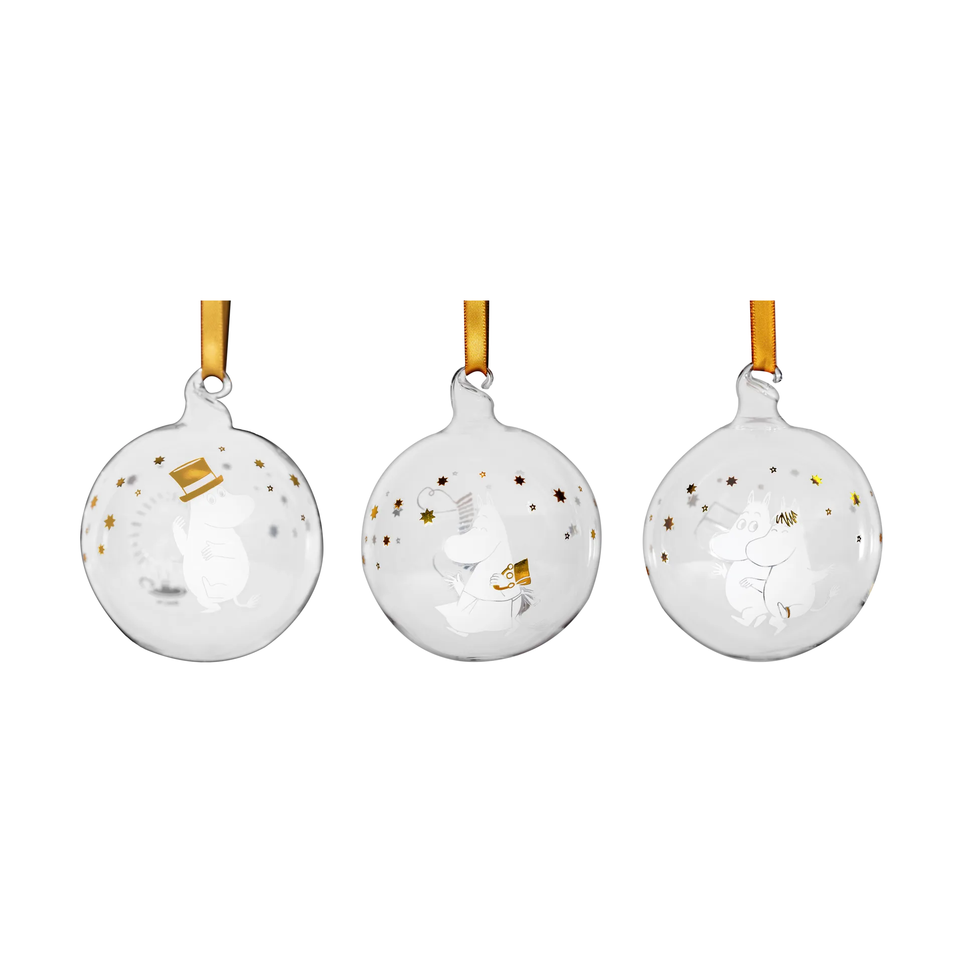 무민 크리스마스 바우블 Ø7 cm 3개 세트, Sparkling stars Muurla | 뮬라