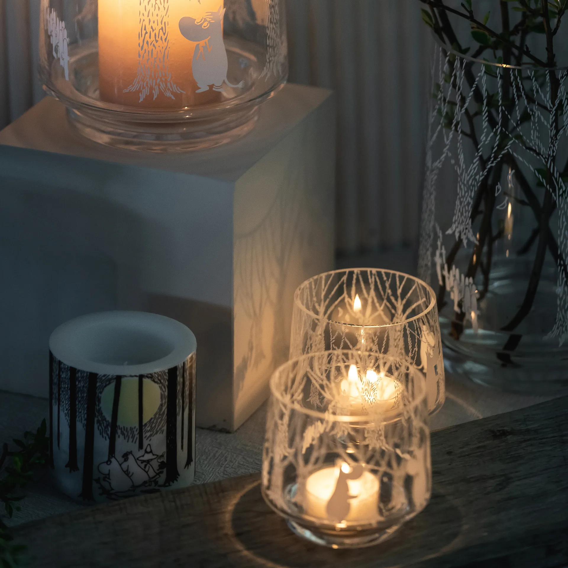 인더우즈 티라이트 홀더/보울 8 cm, clear-white Muurla | 뮬라