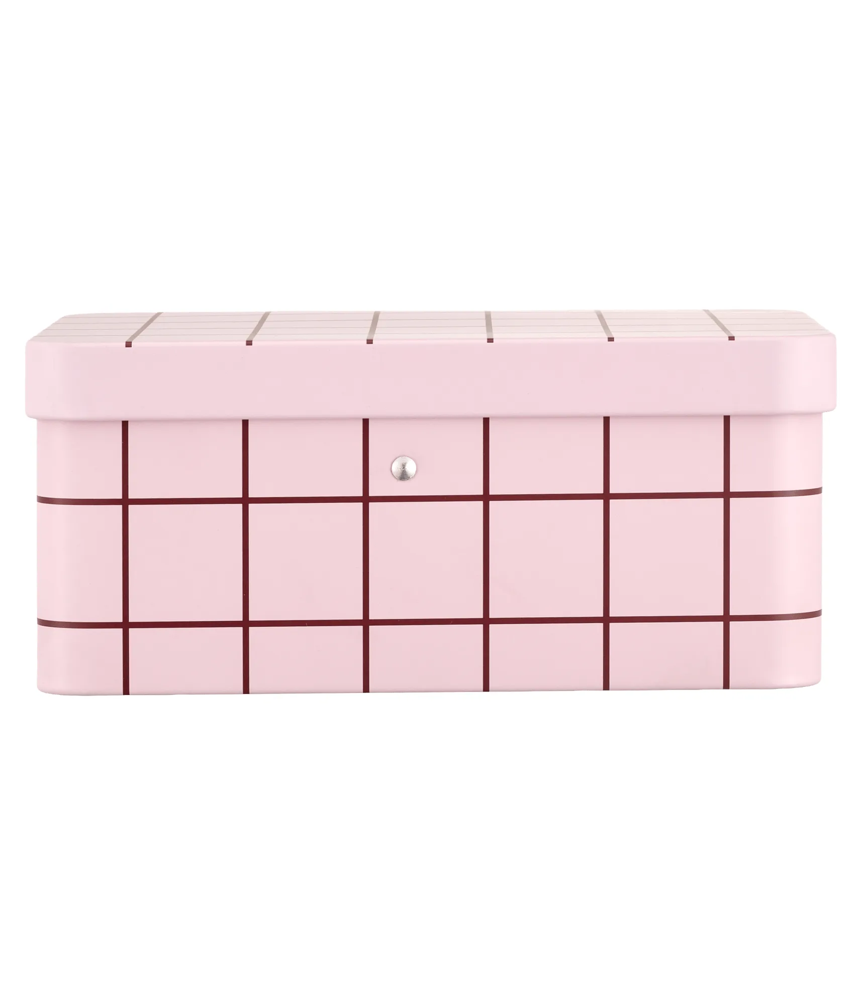 Checks & Stripes 금속 차 보관통, Pink-brown, 17,5x13x7,5 cm Muurla | 뮬라