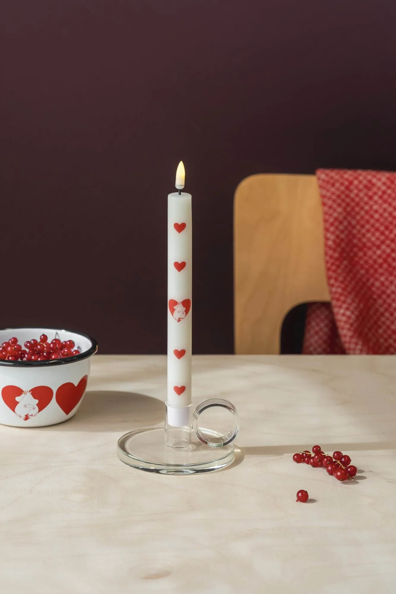 Mumin LED 테이퍼 캔들 25 cm, Heart, 2-pack Muurla | 뮬라