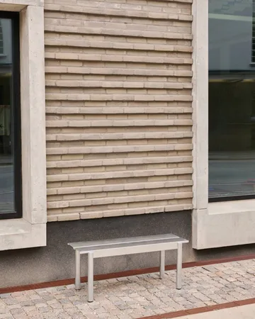리니어 스틸 벤치 110 cm - Warm galvanized steel - Muuto | 무토