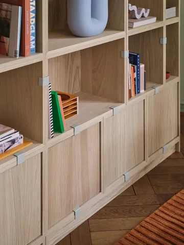 스택드 2.0 선반 시스템 (벽 있음), 라지 - oak - Muuto | 무토