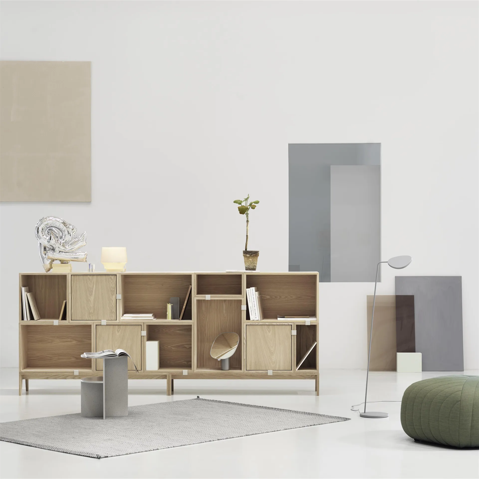 스택드 2.0 선반 시스템 (벽 있음), 라지, oak Muuto | 무토