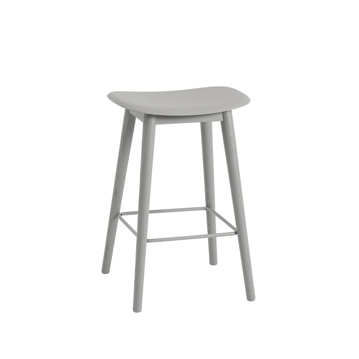 파이버 바 스툴, 우드 레그 65 cm - Grey, grey legs - Muuto | 무토