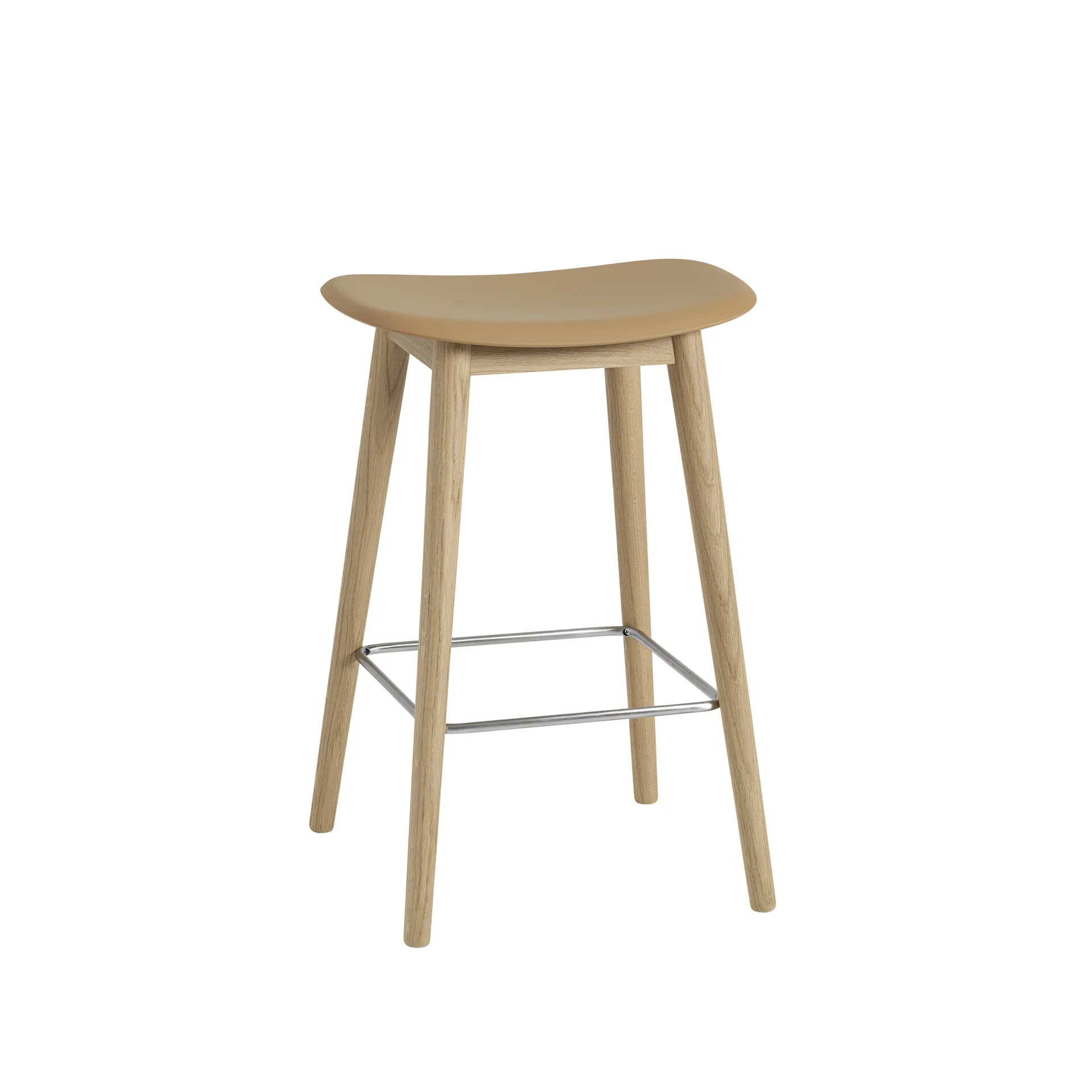 파이버 바 스툴, 우드 레그 65 cm, Ochre, oak legs Muuto | 무토