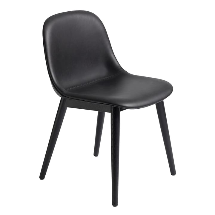 파이버 사이드 체어 나무다리 - Black leather-black - Muuto | 무토