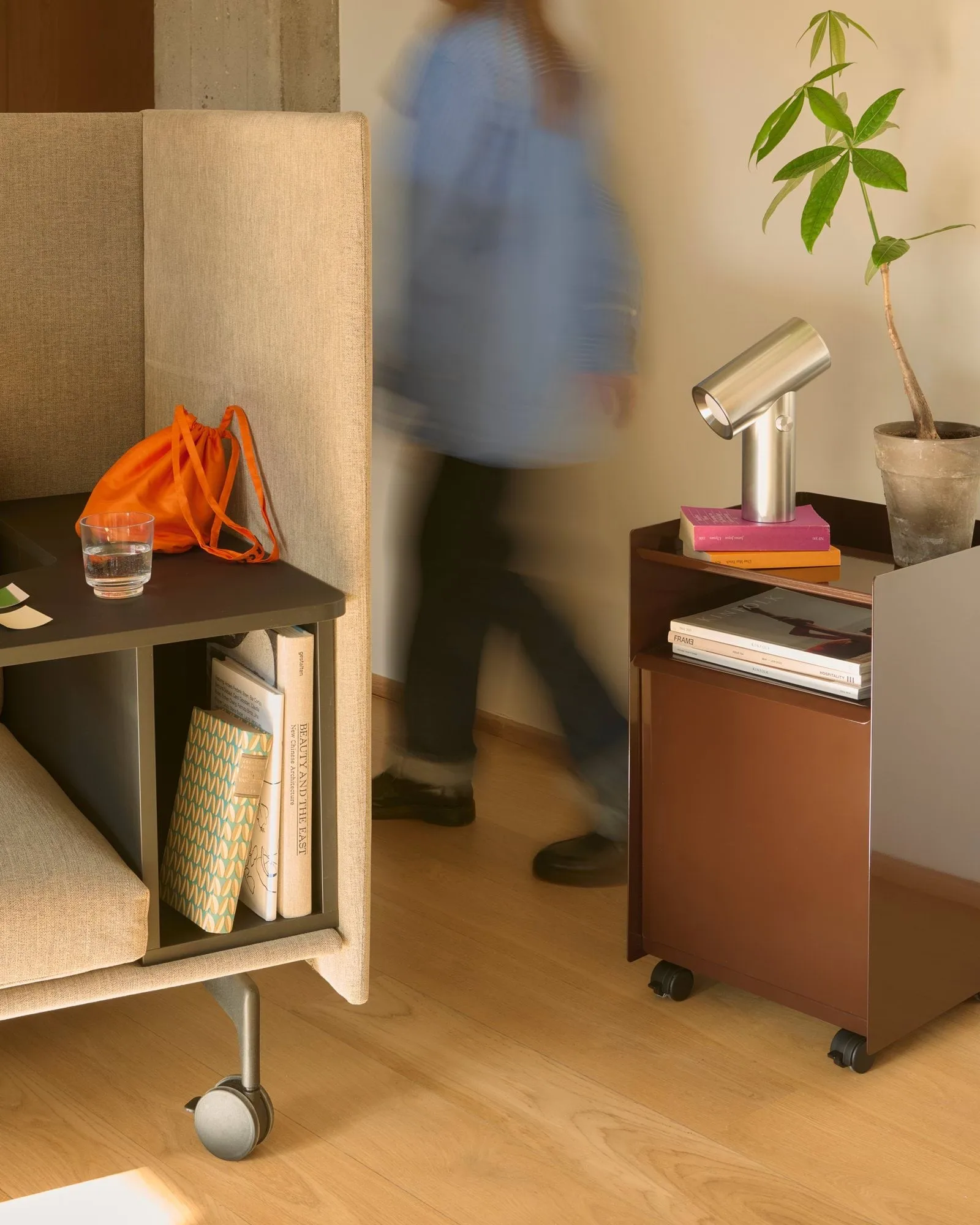 Folded Trolley 서랍형 롤링 카트, Dark red Muuto | 무토