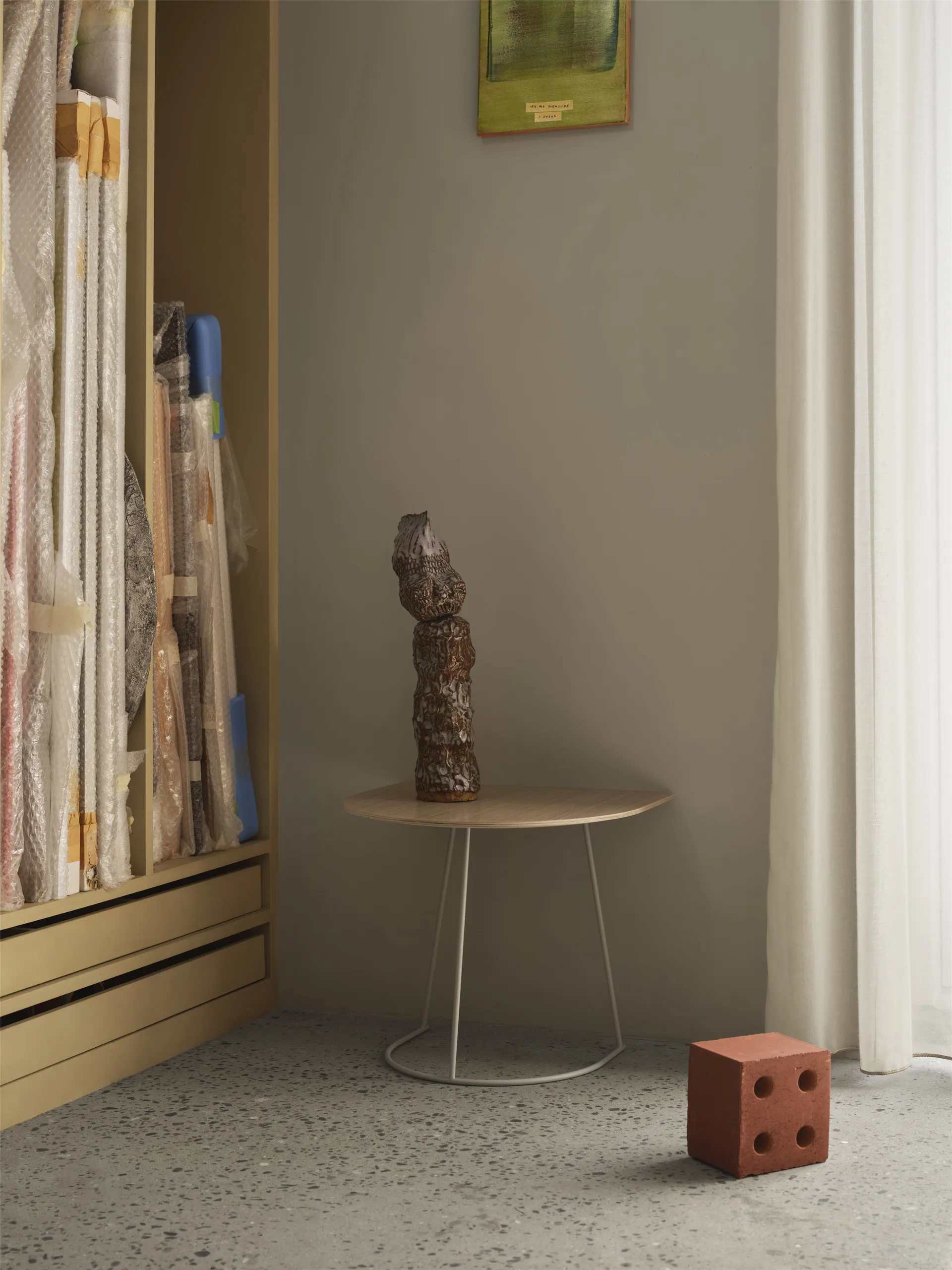 에어리 소파 테이블 하프 사이즈, Lacquered oak veneer-off white Muuto | 무토