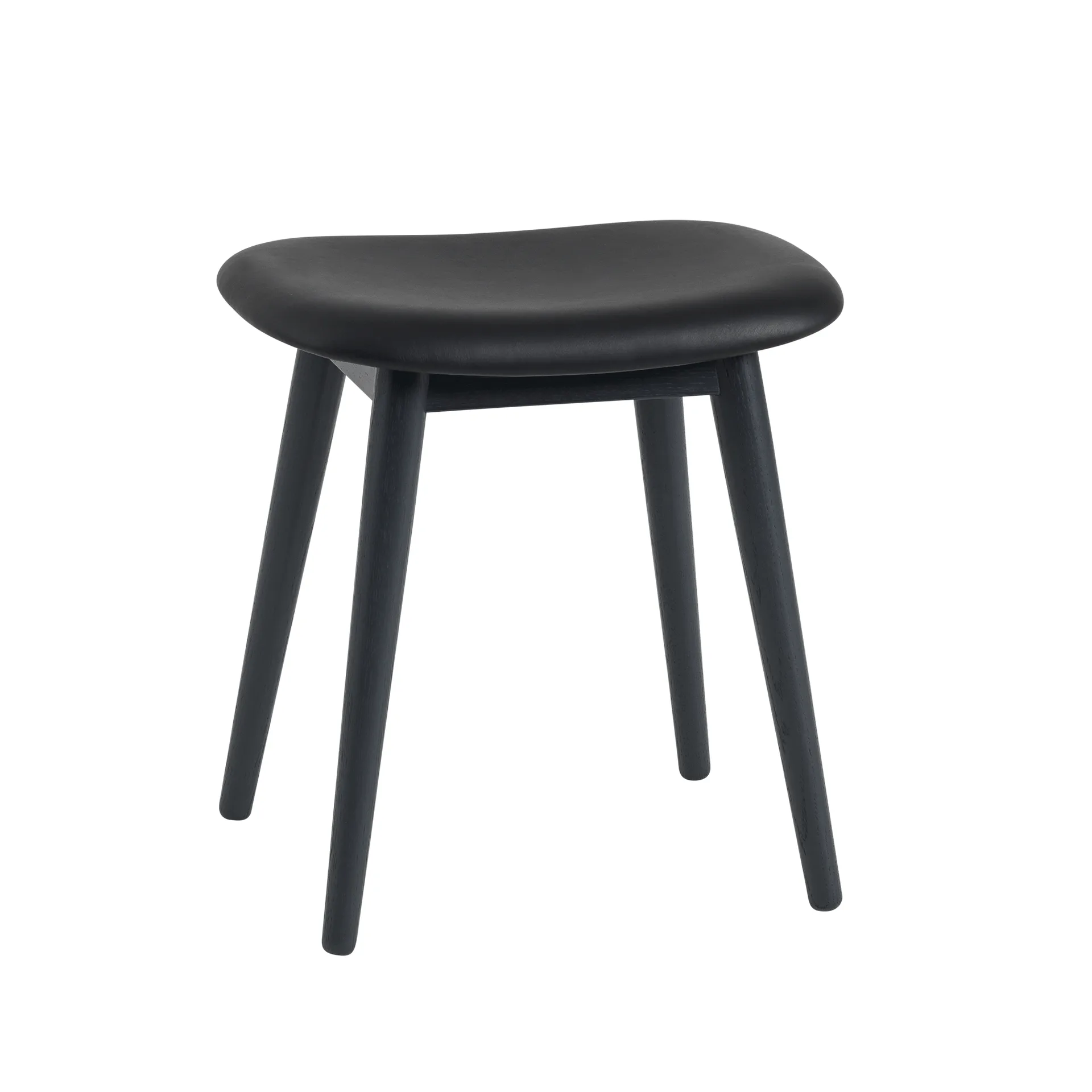 파이버 스툴, Leather black, wooden legs Muuto | 무토