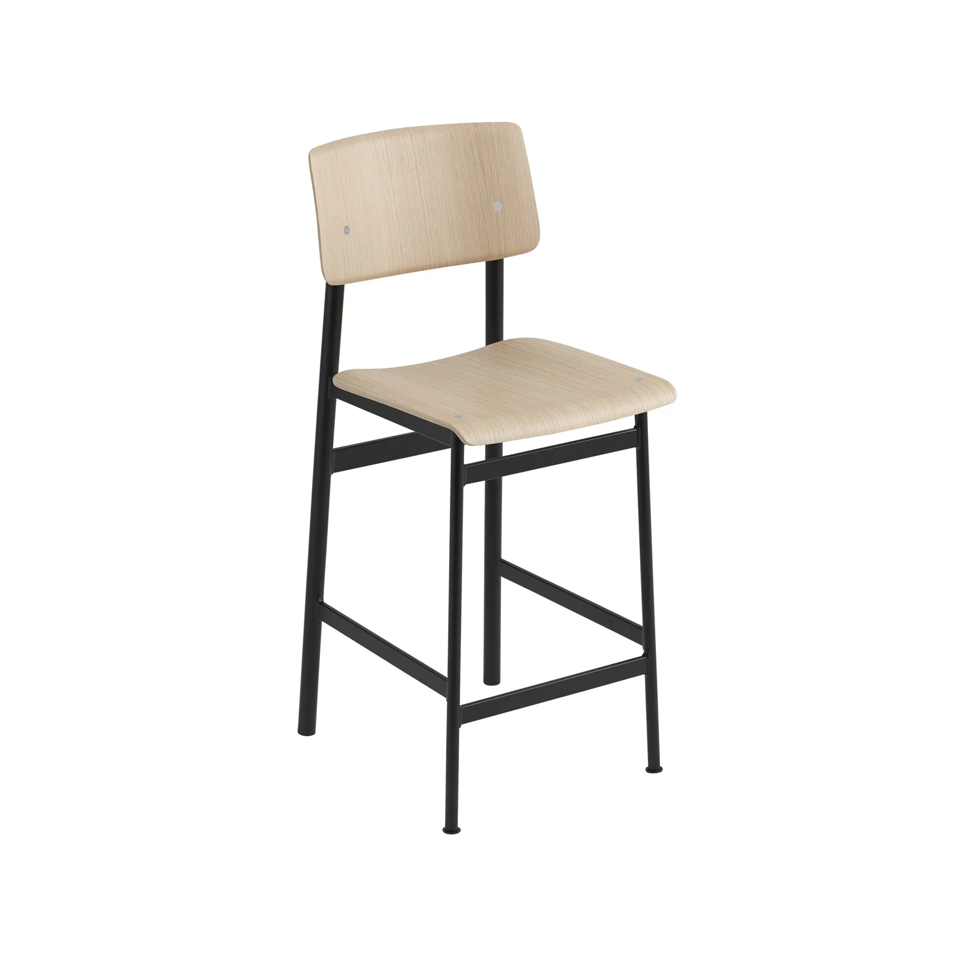 로프트 바 스툴, Oak, low, black steel legs Muuto | 무토