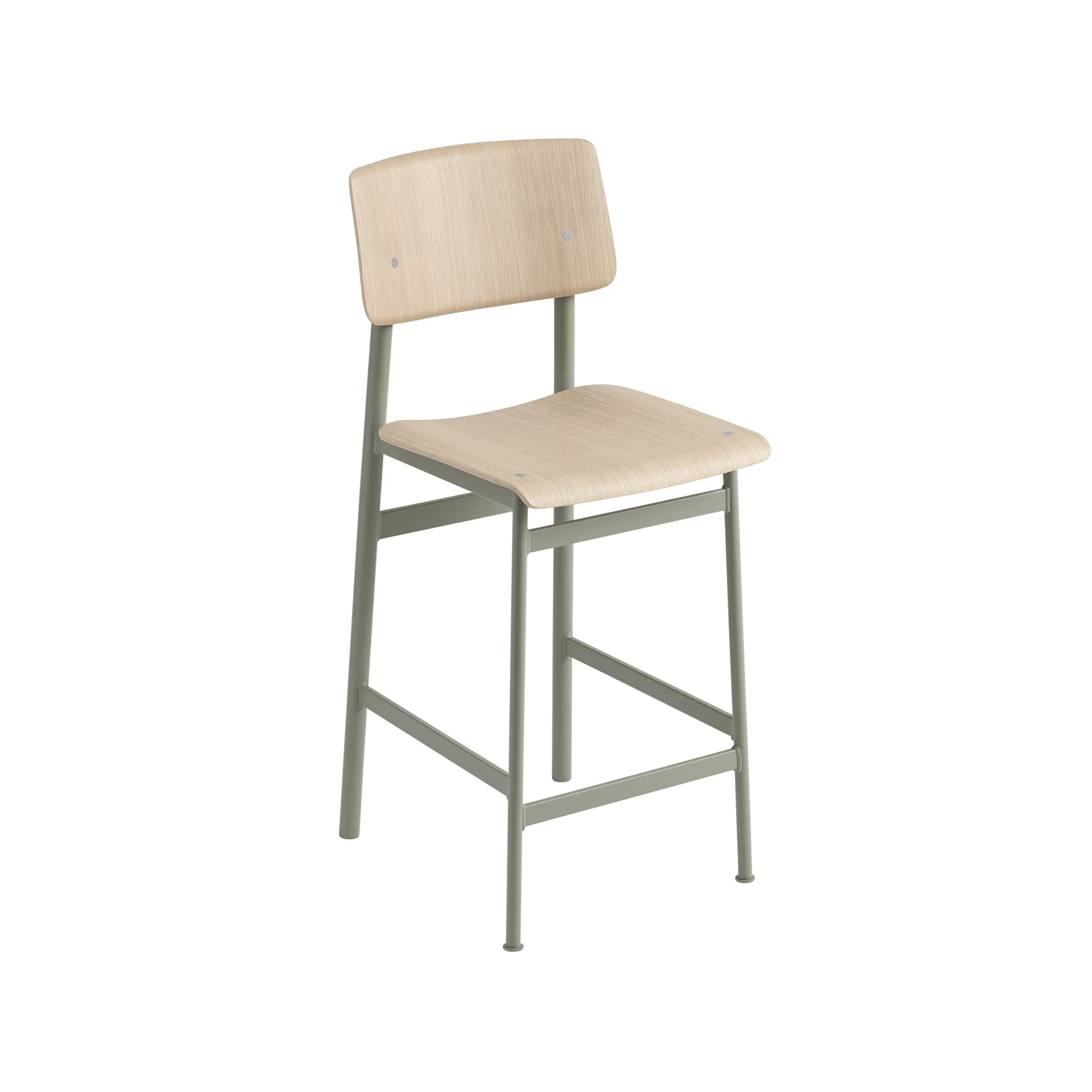로프트 바 스툴, Oak-low-dusty green steel legs Muuto | 무토