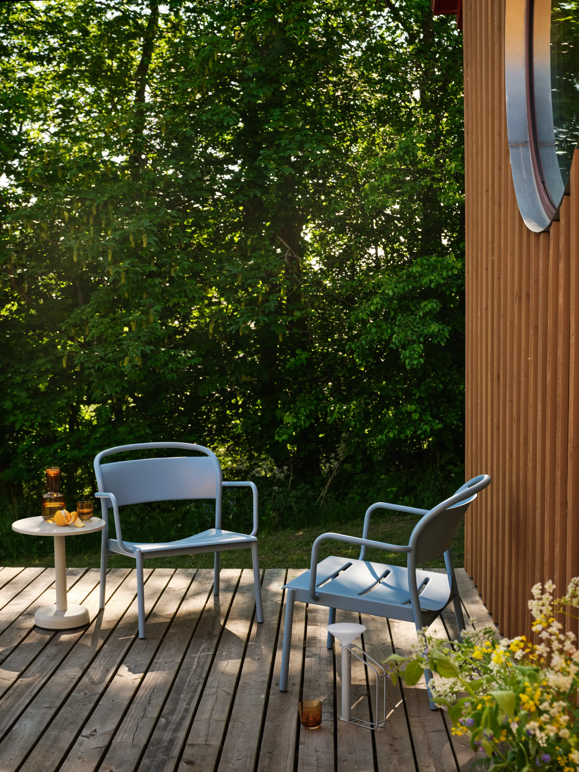 리니어 스틸 라운지 암체어, Pale blue Muuto | 무토