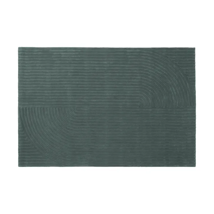 Relevo Rug Quattro 울 러그 - Dark green, 200x300 cm - Muuto | 무토