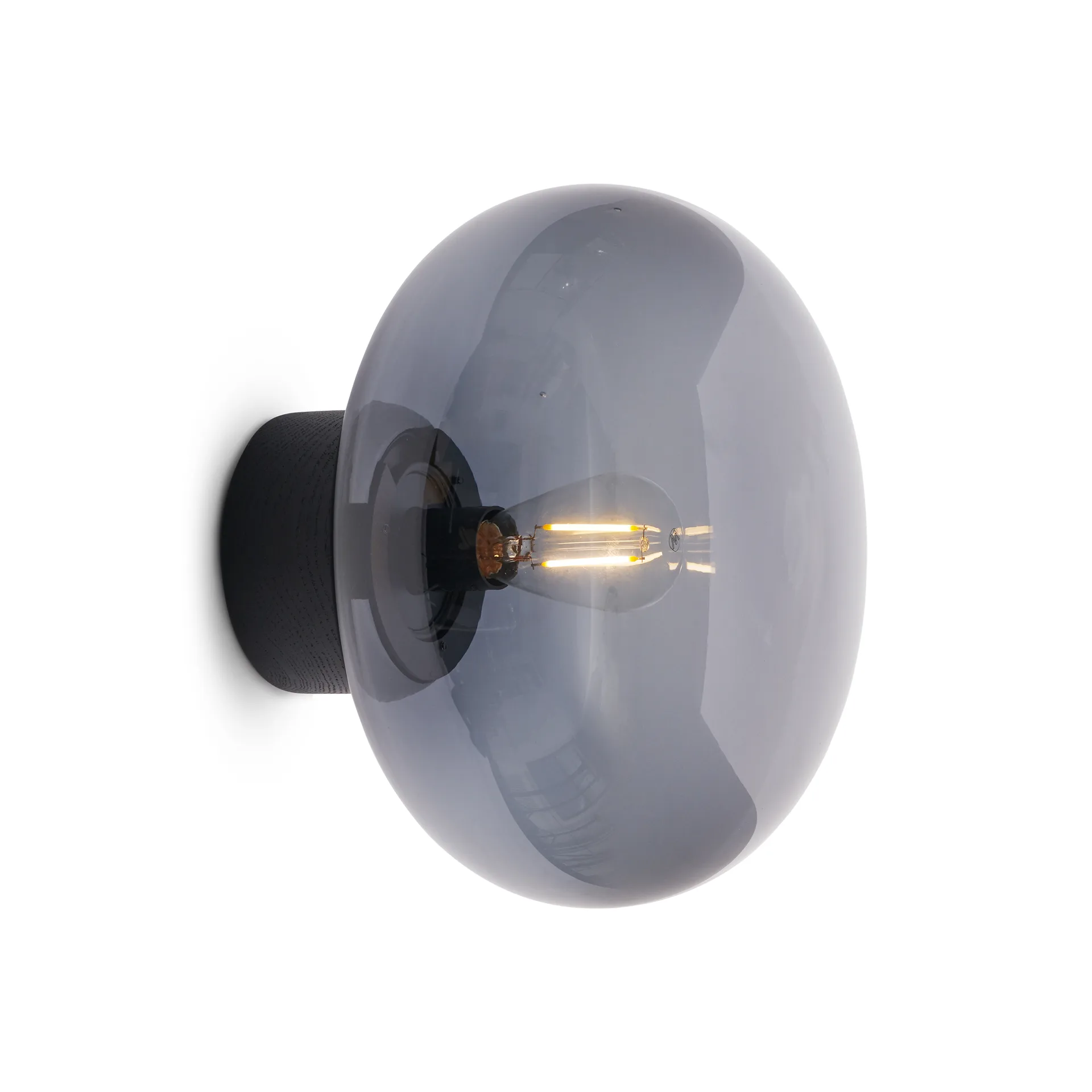 칼요한 벽 조명, Black stained oak-smoked glass New Works | 뉴웍스