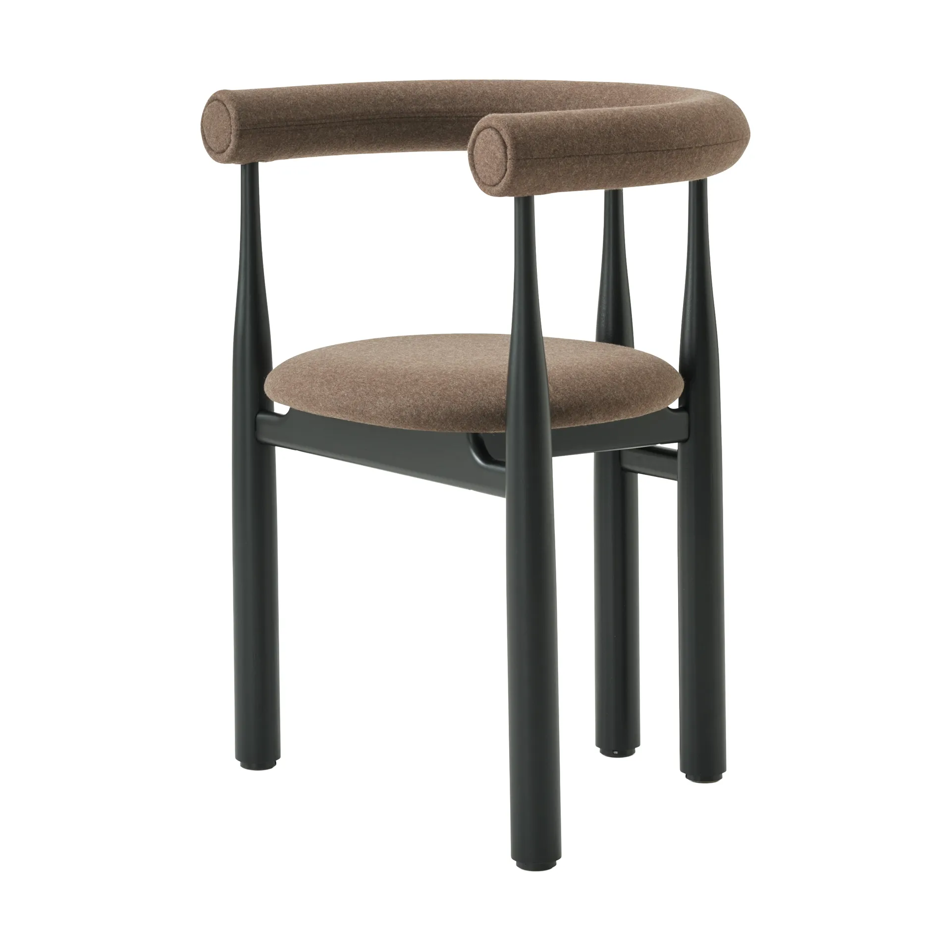 부코브스키 업홀스터드 암체어, Black, Wooly Plus 1008 New Works | 뉴웍스