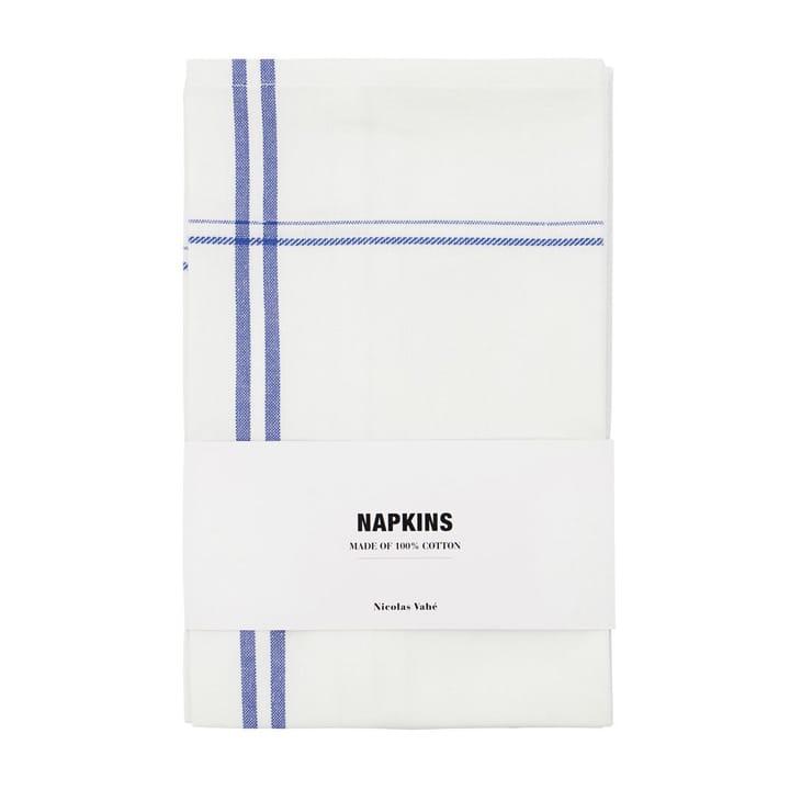 Amow 패브릭 냅킨 32x52 cm 4개 세트, White-blue Nicolas Vahé | 니콜라스 바헤