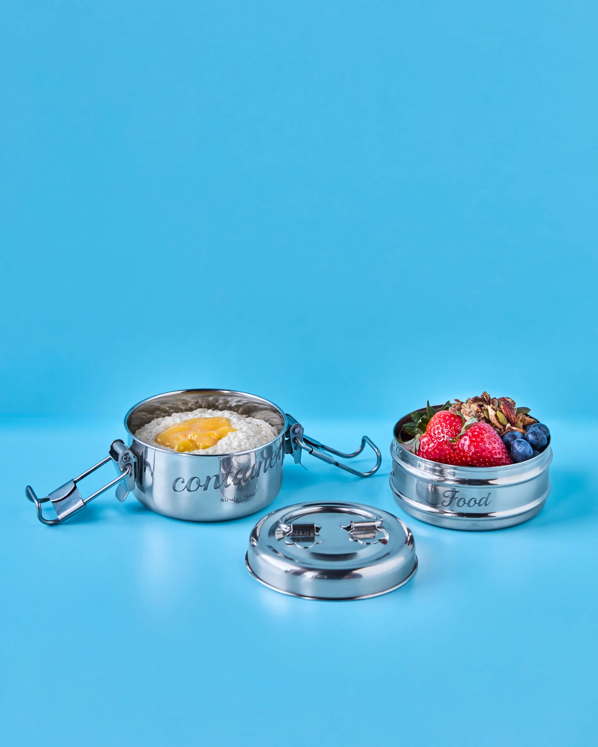 Nicolas Vahé 런치박스 2개 세트, Silver finish, Ø10 cm Nicolas Vahé | 니콜라스 바헤