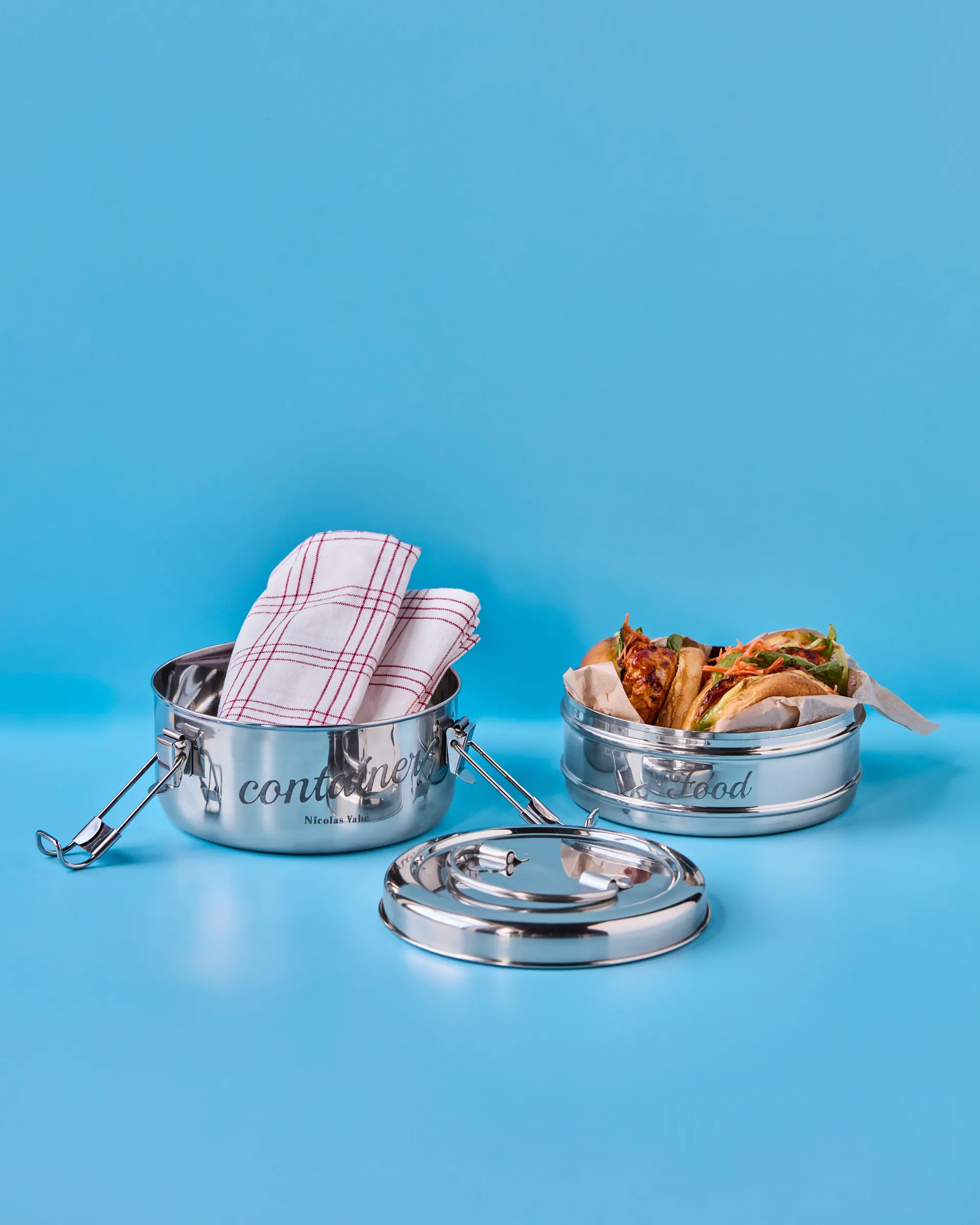 Nicolas Vahé 런치박스 2개 세트, Silver finish, Ø18 cm Nicolas Vahé | 니콜라스 바헤