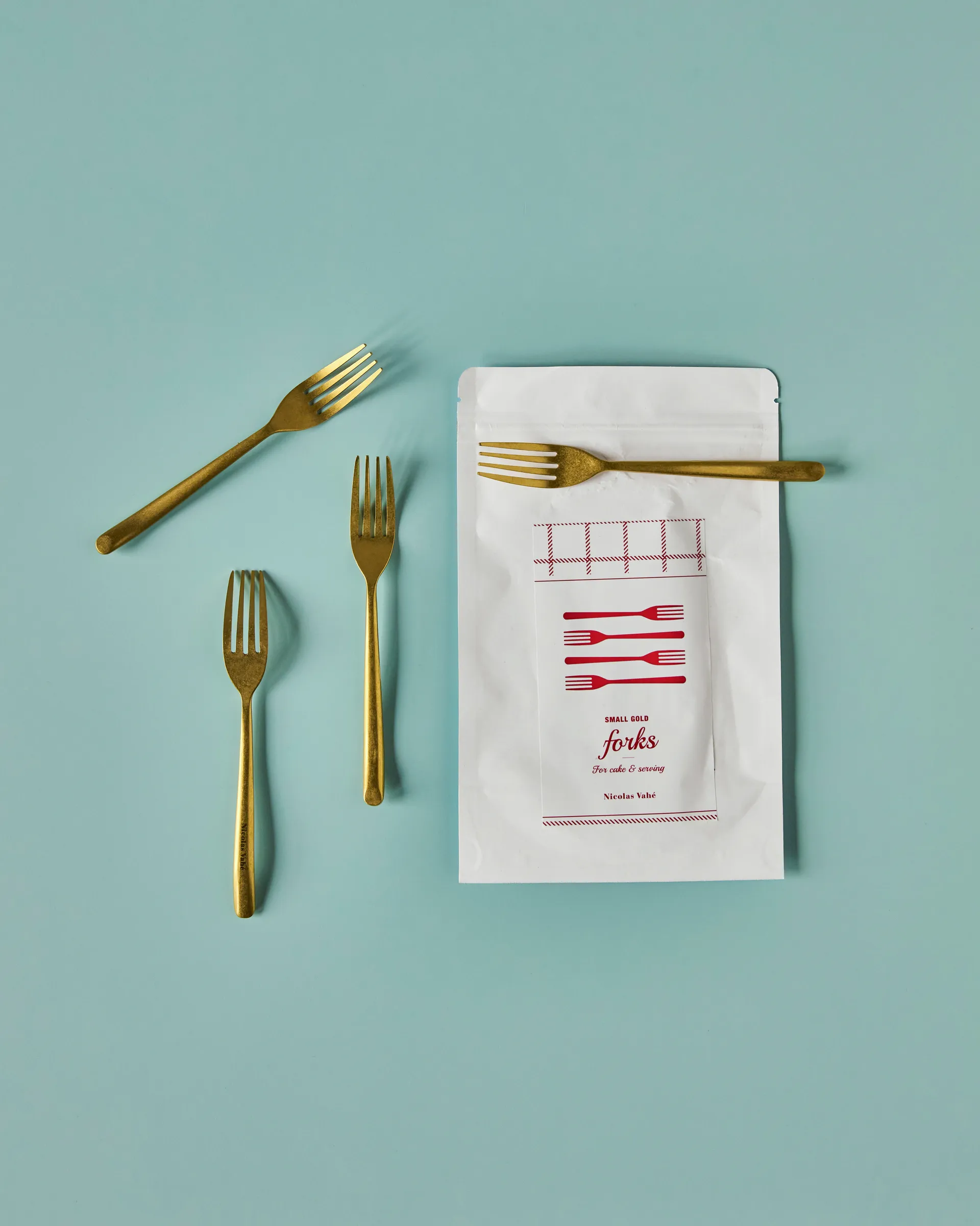 Nicolas Vahé 케이크 포크 4개 세트, Antique gold finish Nicolas Vahé | 니콜라스 바헤