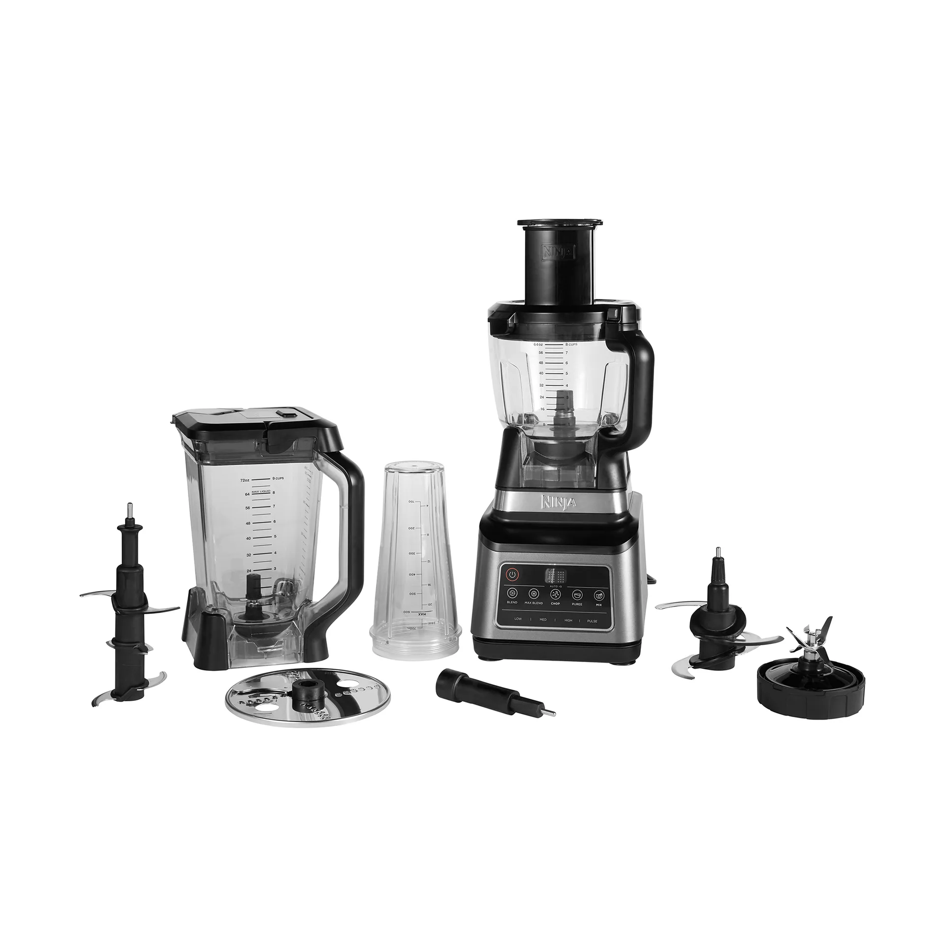 Auto-iQ가 있는 Ninja BN800 3-in-1 푸드 프로세서 및 블렌더, Black Ninja | 닌자