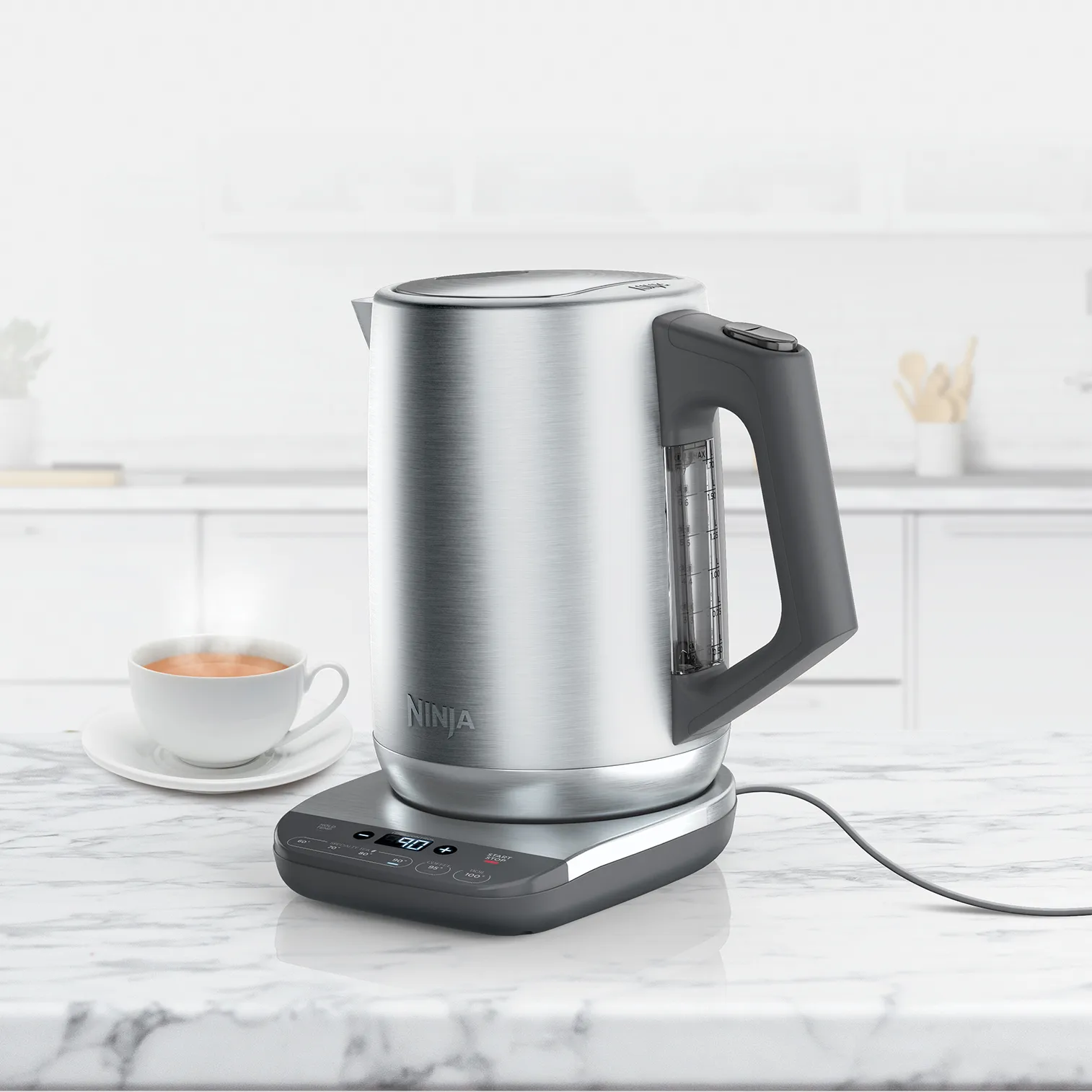 닌자 KT201 주전자, 온도 설정 1.7L, Stainless steel silver Ninja | 닌자