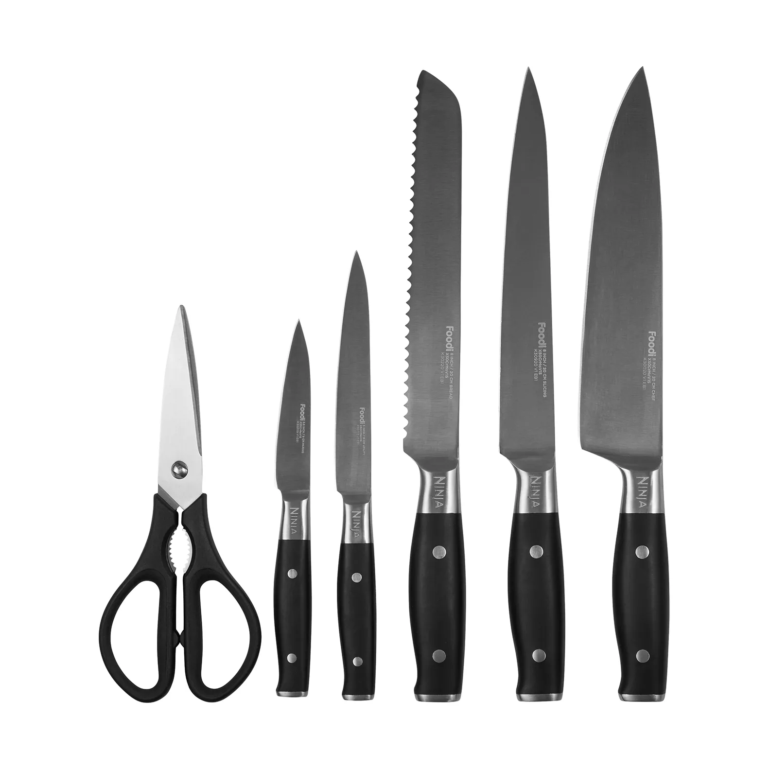 Ninja Foodi K32006 나이프 세트, 나이프 블록 및 내장 나이프 샤프너 포함, Stainless steel Ninja | 닌자