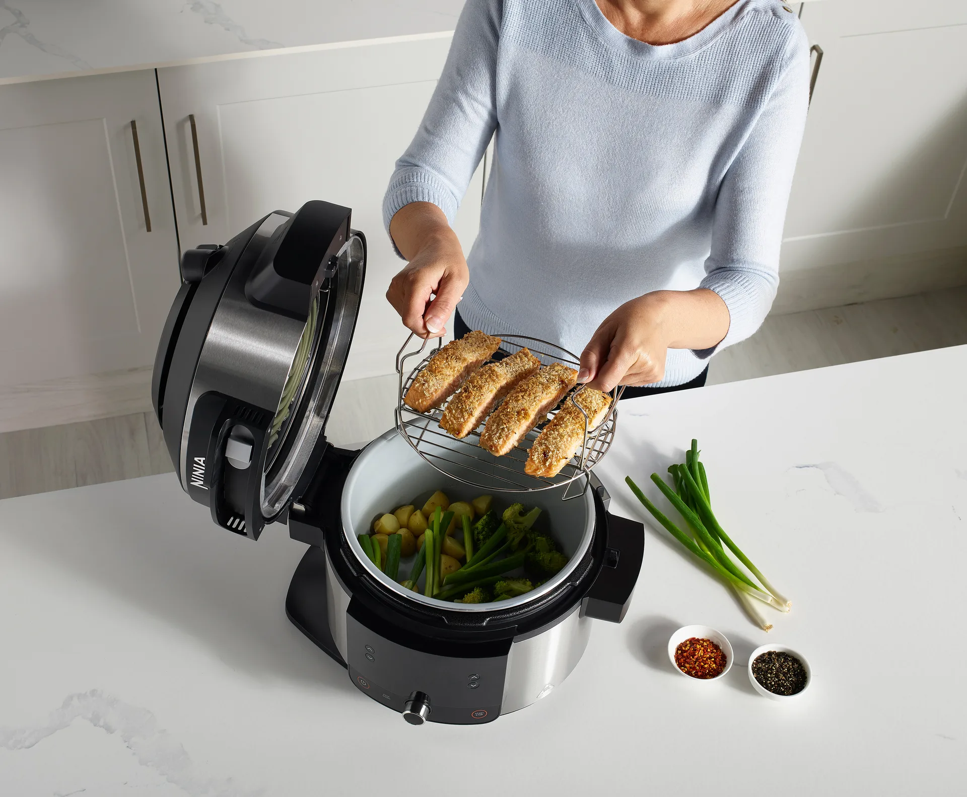 Ninja Foodi OL550 11-in-1 원뚜껑 멀티쿠커 6L, Stainless steel Ninja | 닌자