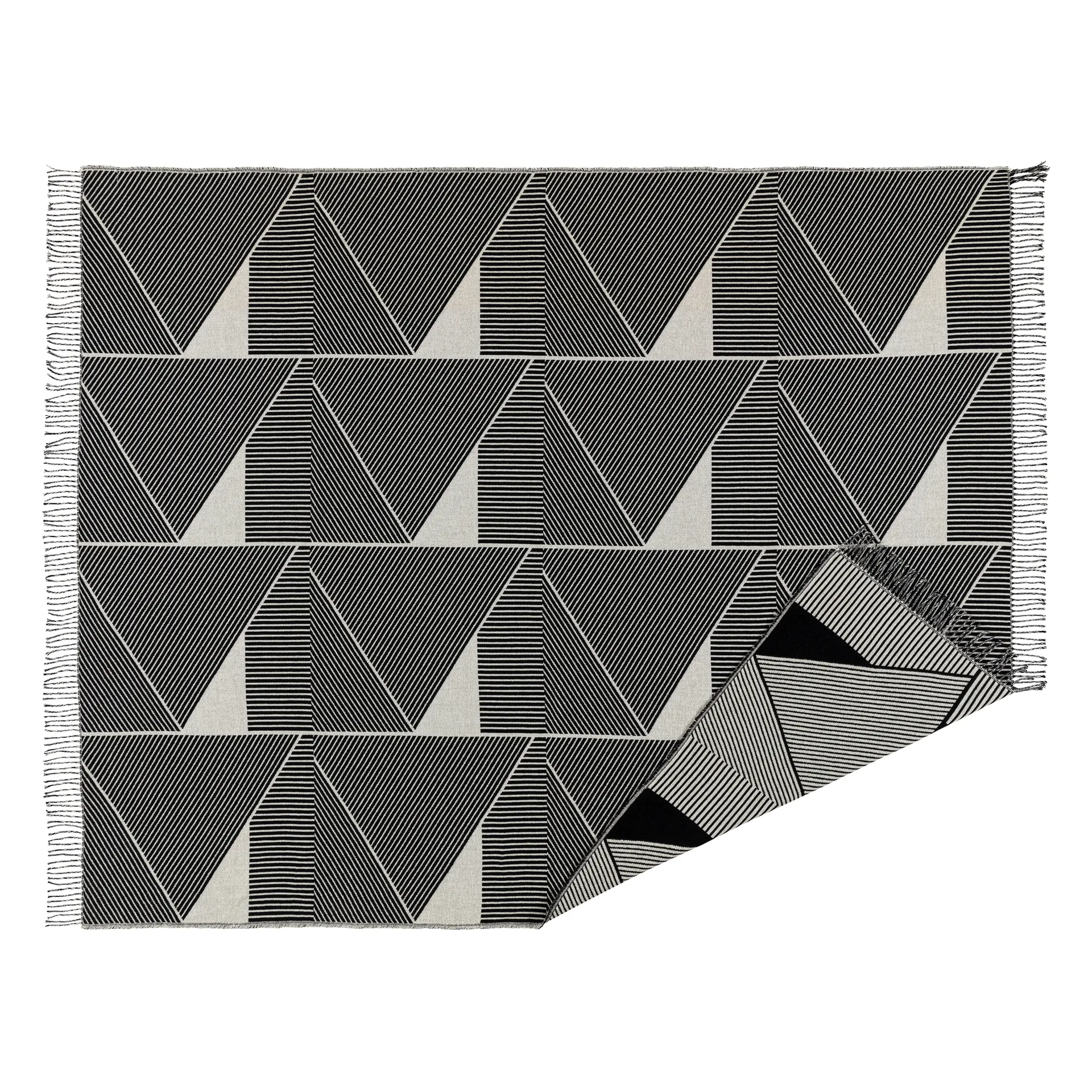 메트릭 포커스 코튼 스로우 130x185 cm, black NJRD | 니오르