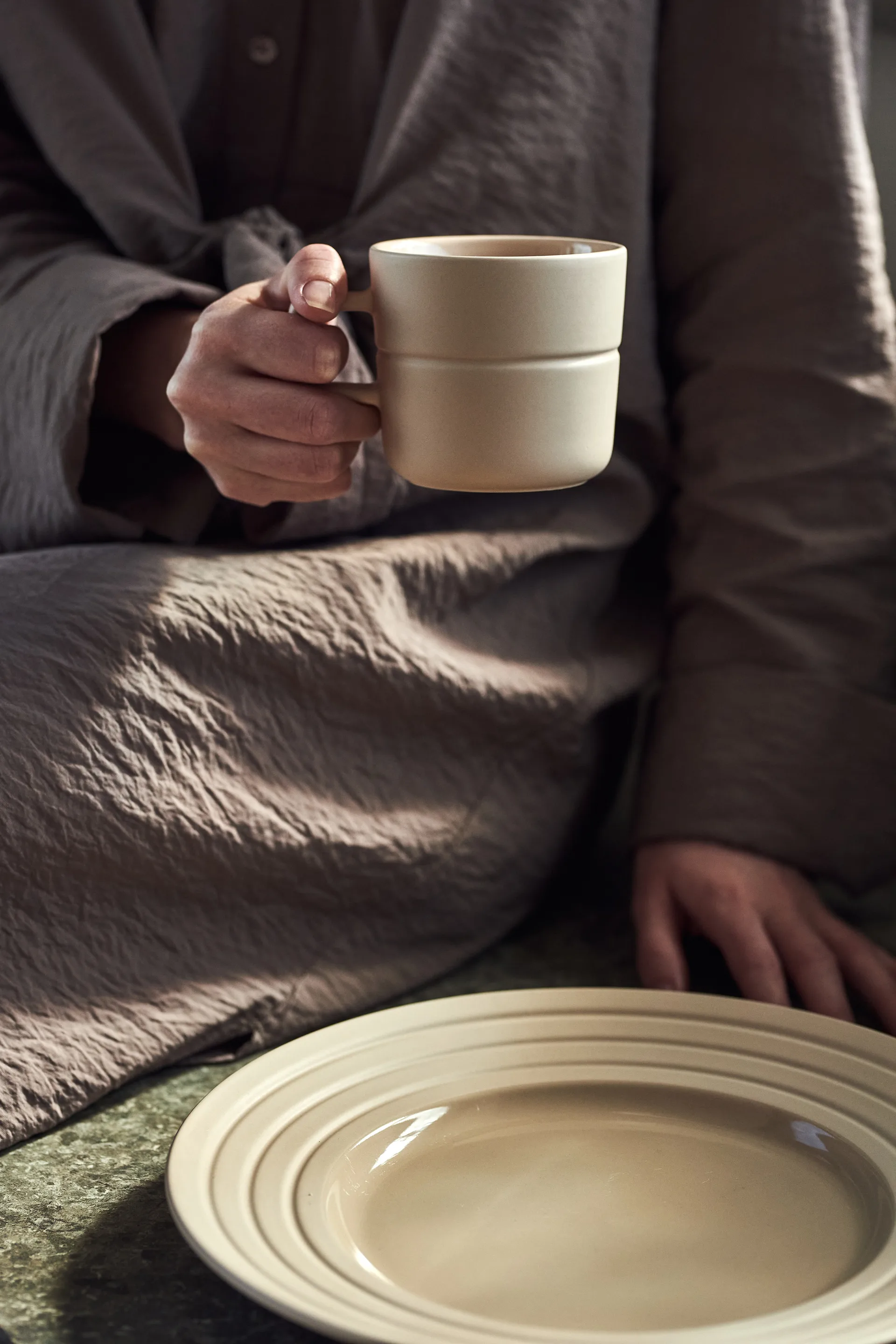 라인즈 접시 Ø27 cm 6개 세트, beige NJRD | 니오르