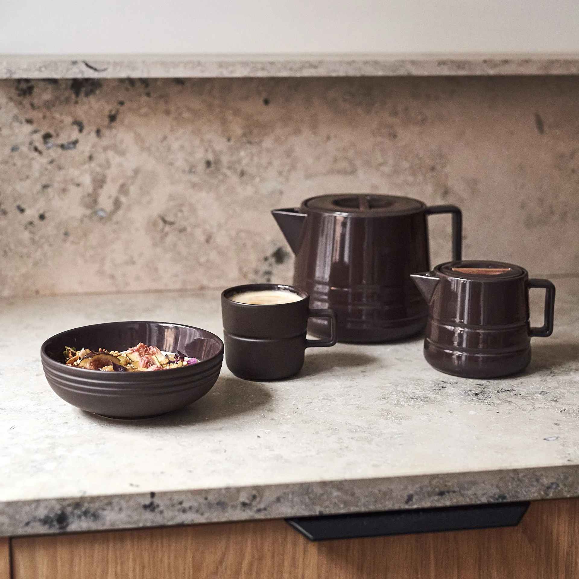 라인즈 머그 30 cl 2개 세트, brown NJRD | 니오르