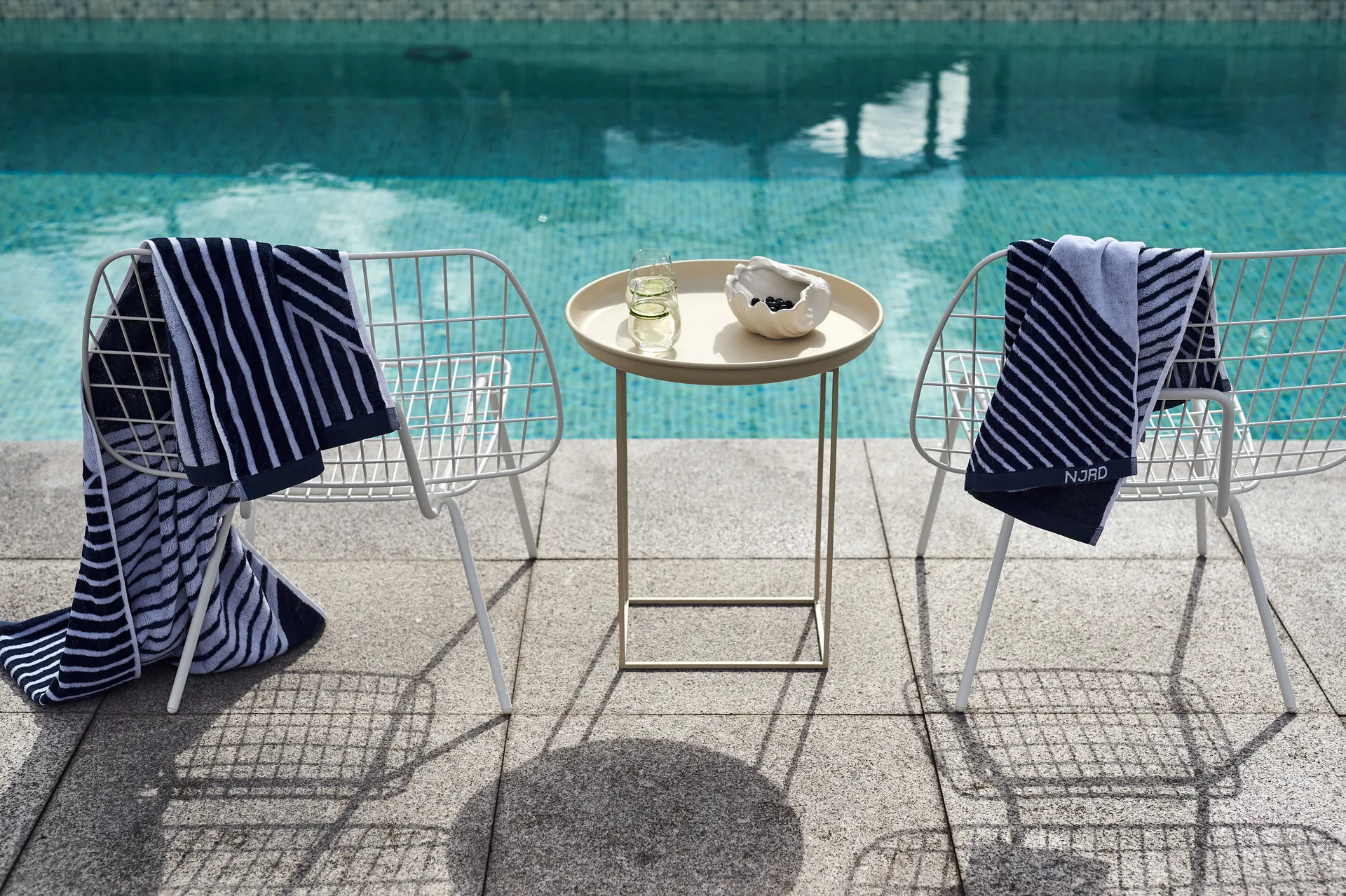 스트라이프 타월 4개 세트 - Blue NJRD | 니오르