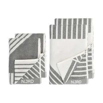 스트라이프 타월 4개 세트 - Gray - NJRD