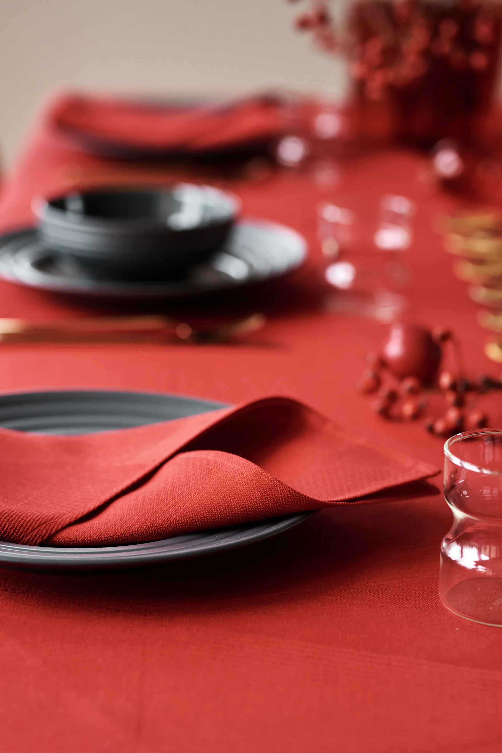 메트릭 냅킨 47x47 cm 4개 세트, Red NJRD | 니오르