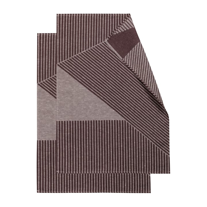 스트라이프 주방타올 47x70 cm 2개 세트 - Brown-white - NJRD | 니오르