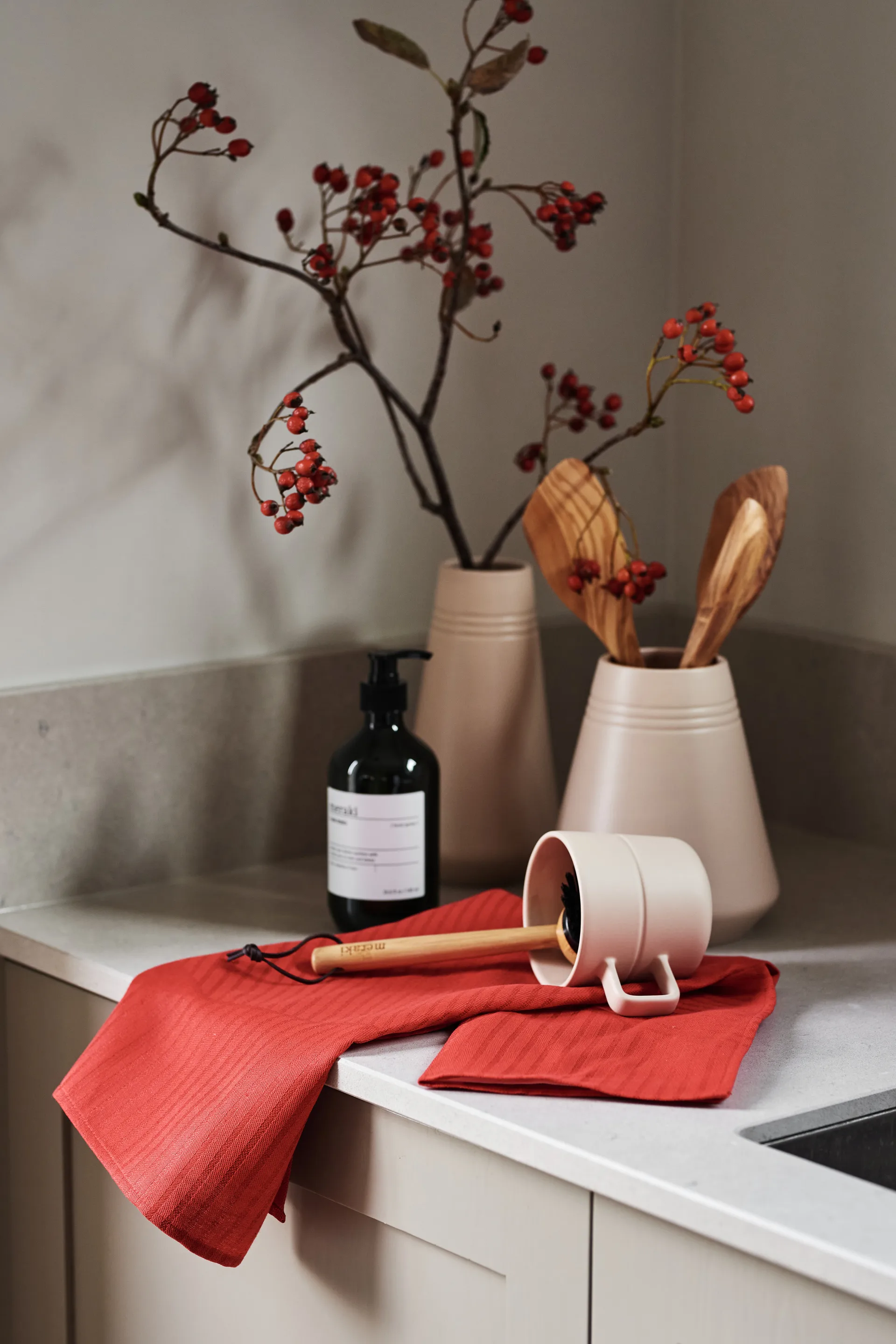 스트라이프 주방타올 47x70 cm 2개 세트, Red NJRD | 니오르