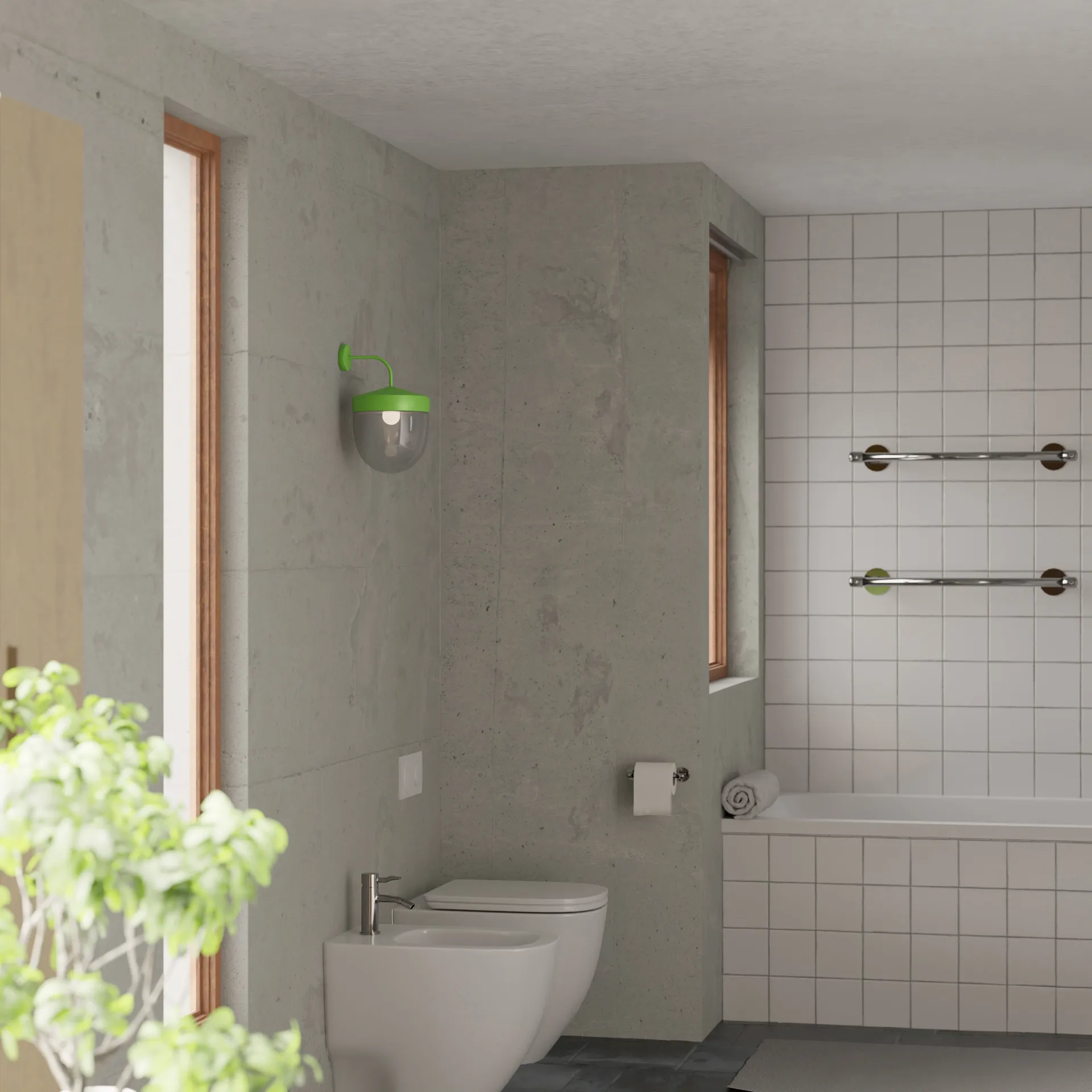 팬 벽 조명 클리어 30 cm, Light green Noon | 눈