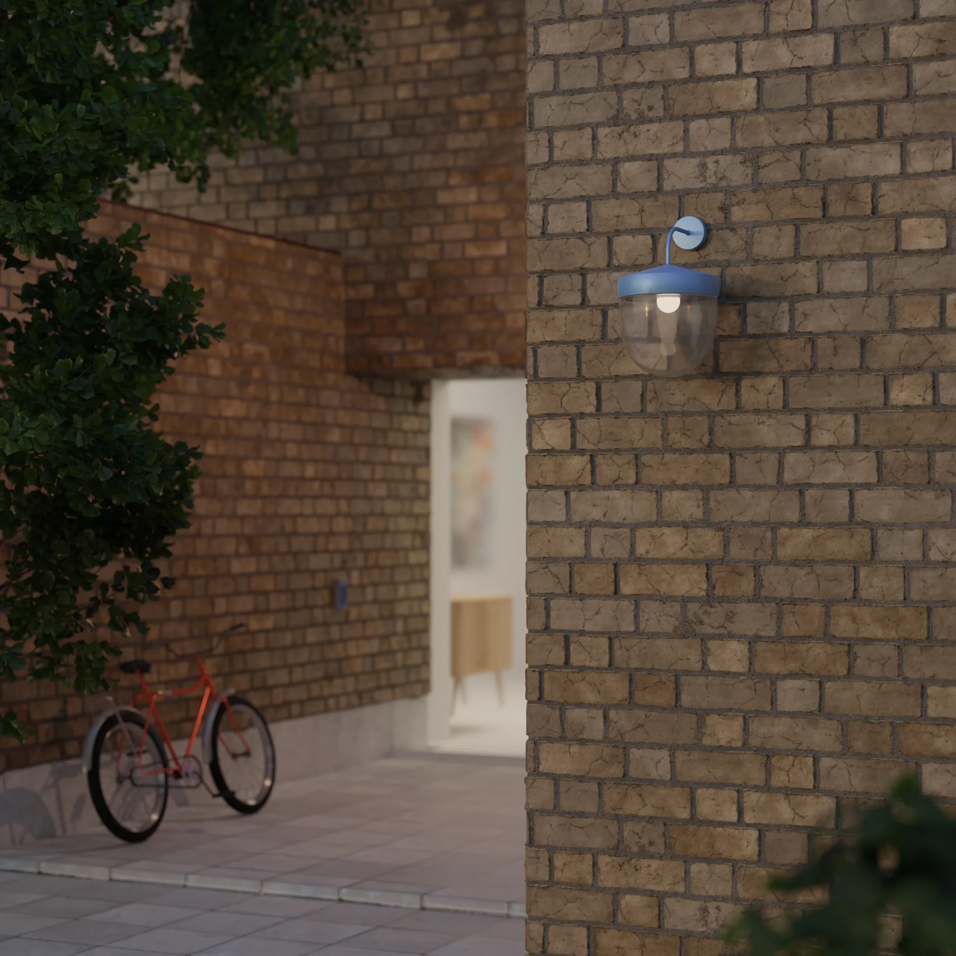 팬 벽 조명 클리어 30 cm, Pastel blue Noon | 눈